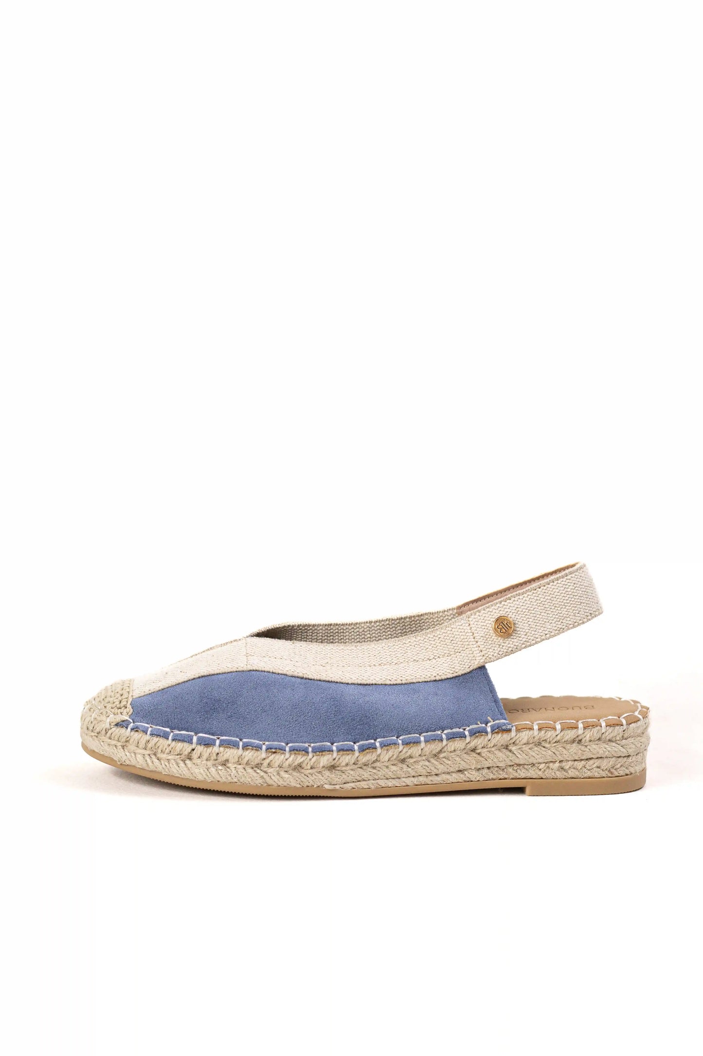 sandalia alpargata de mujer con suela de esparto y detalle trenzado color Camel talla 37