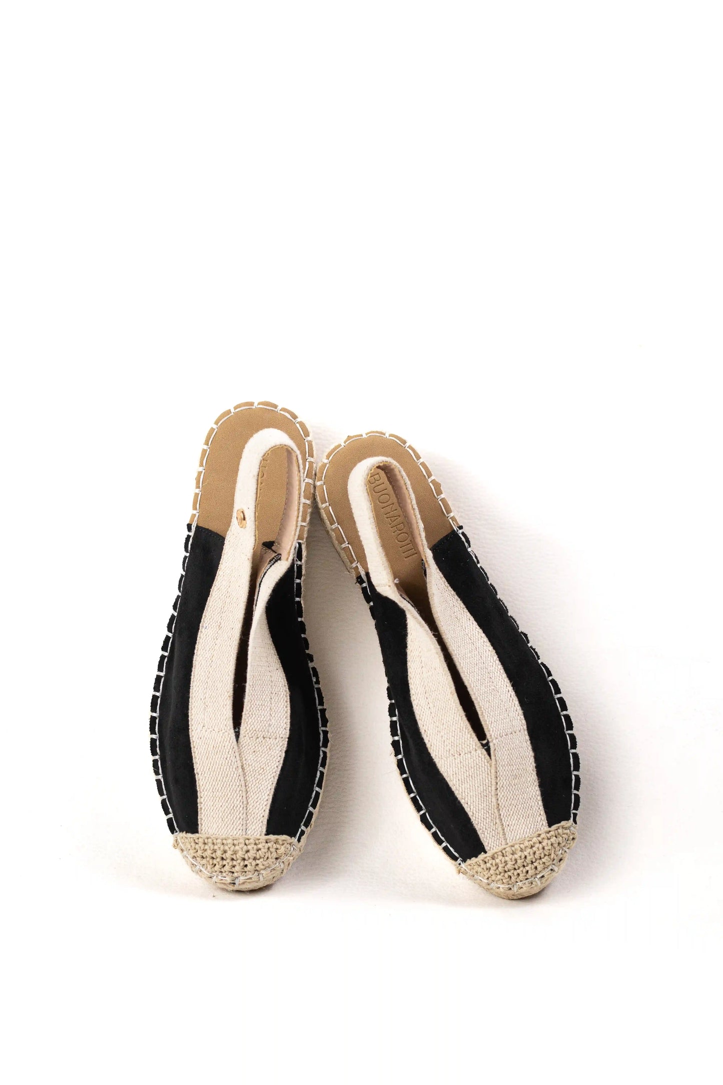 sandalia alpargata de mujer con suela de esparto y detalle trenzado color Negras/Beige talla 38