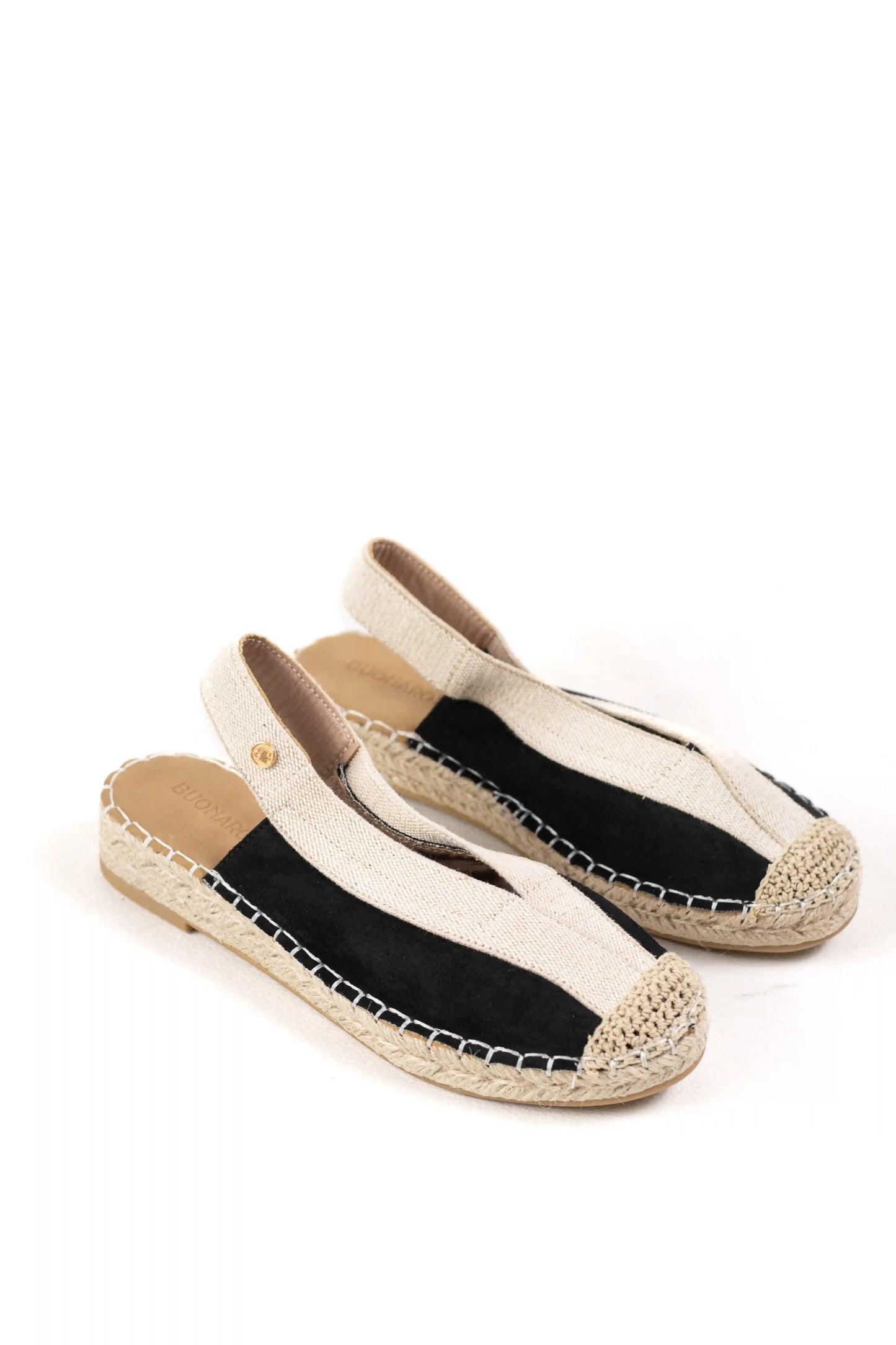 sandalia alpargata de mujer con suela de esparto y detalle trenzado color Negras/Beige talla 39