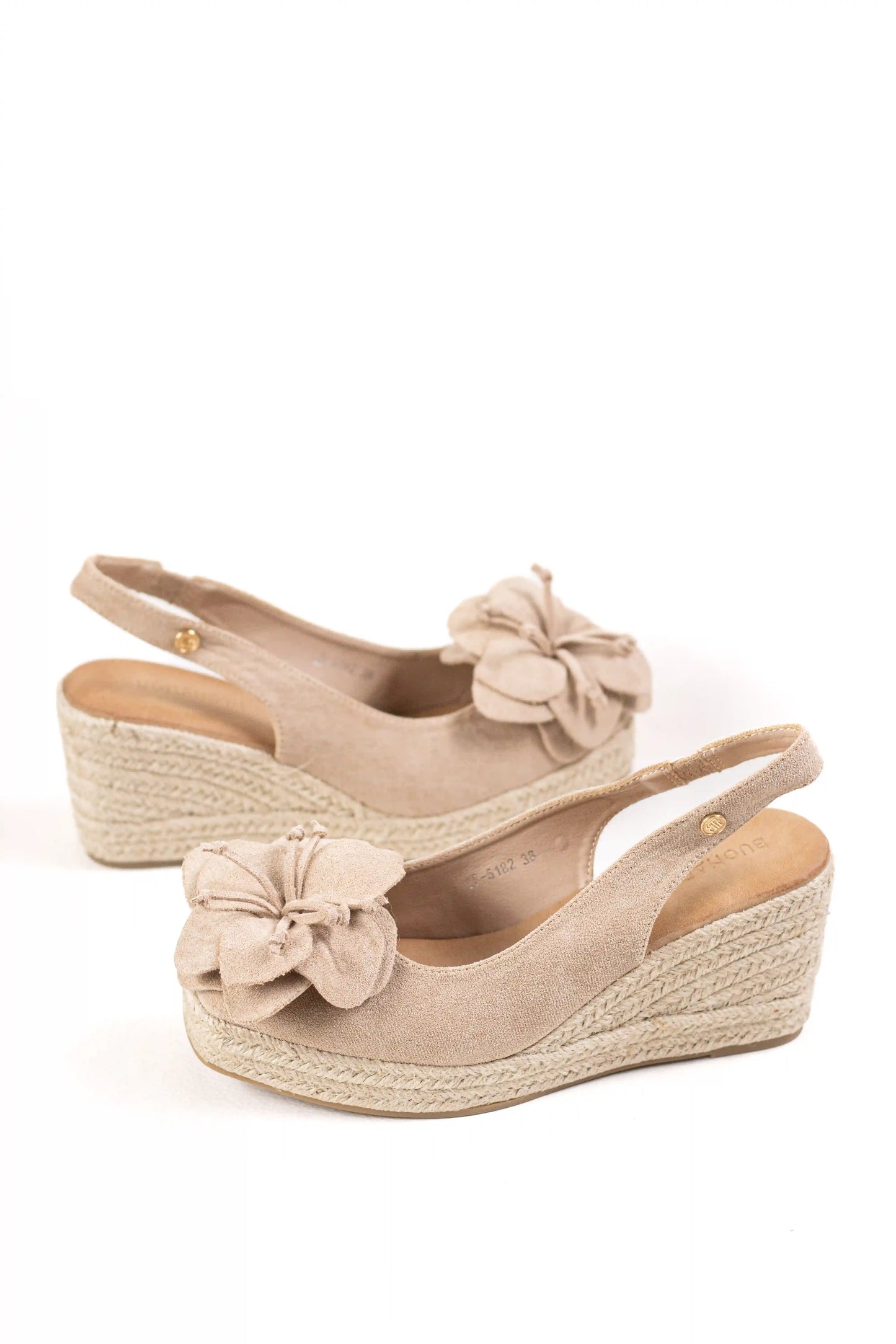 sandalias alpargatas de cunas con suela de esparto y detalle floral alpargatas color Beige talla 38