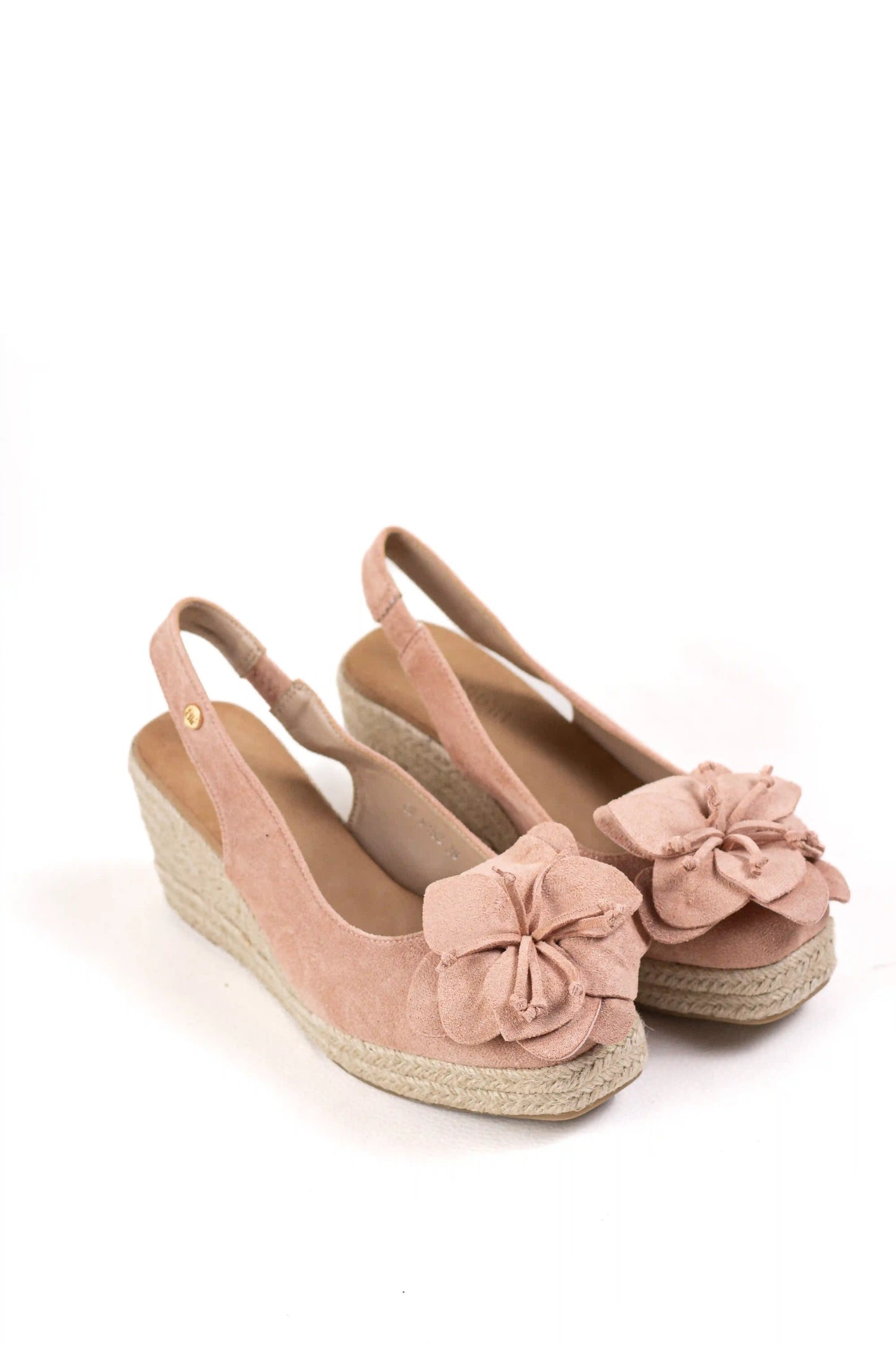 sandalias alpargatas de cunas con suela de esparto y detalle floral alpargatas color Rosas talla 36