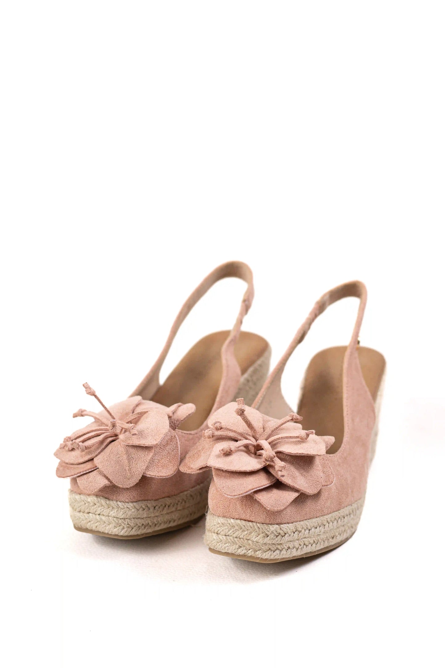 sandalias alpargatas de cunas con suela de esparto y detalle floral alpargatas color Rosas talla 37