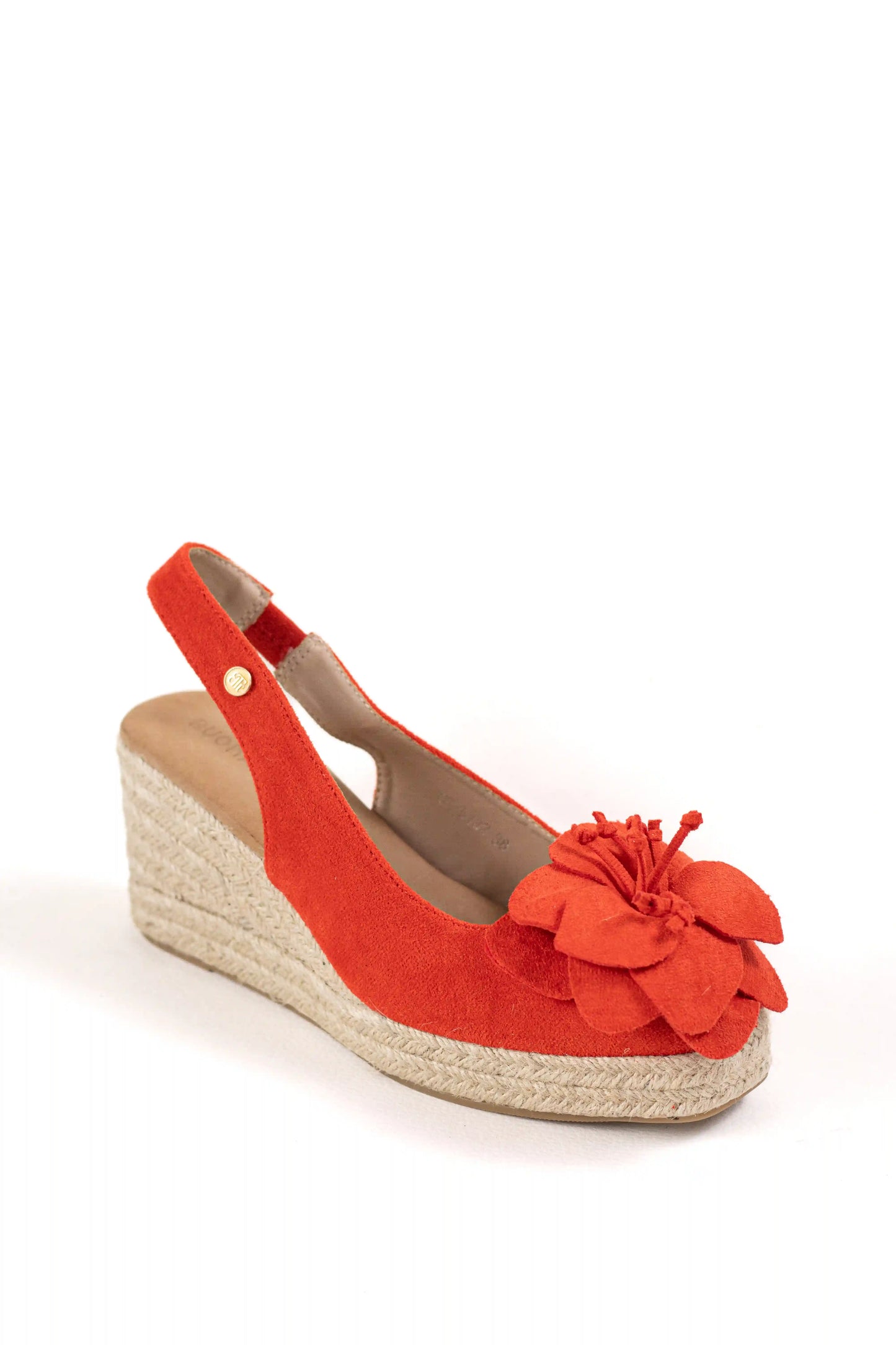 sandalias alpargatas de cunas con suela de esparto y detalle floral alpargatas color Rojas talla 38