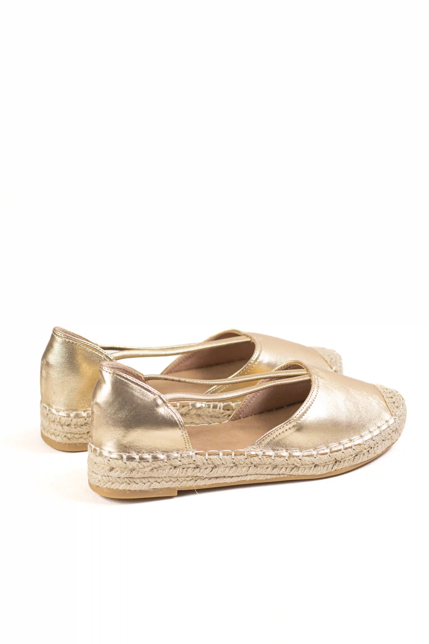 alpargatas con puntera cerrada suela de yute estilo casual y acabado metalizado espartenas color Doradas talla 37