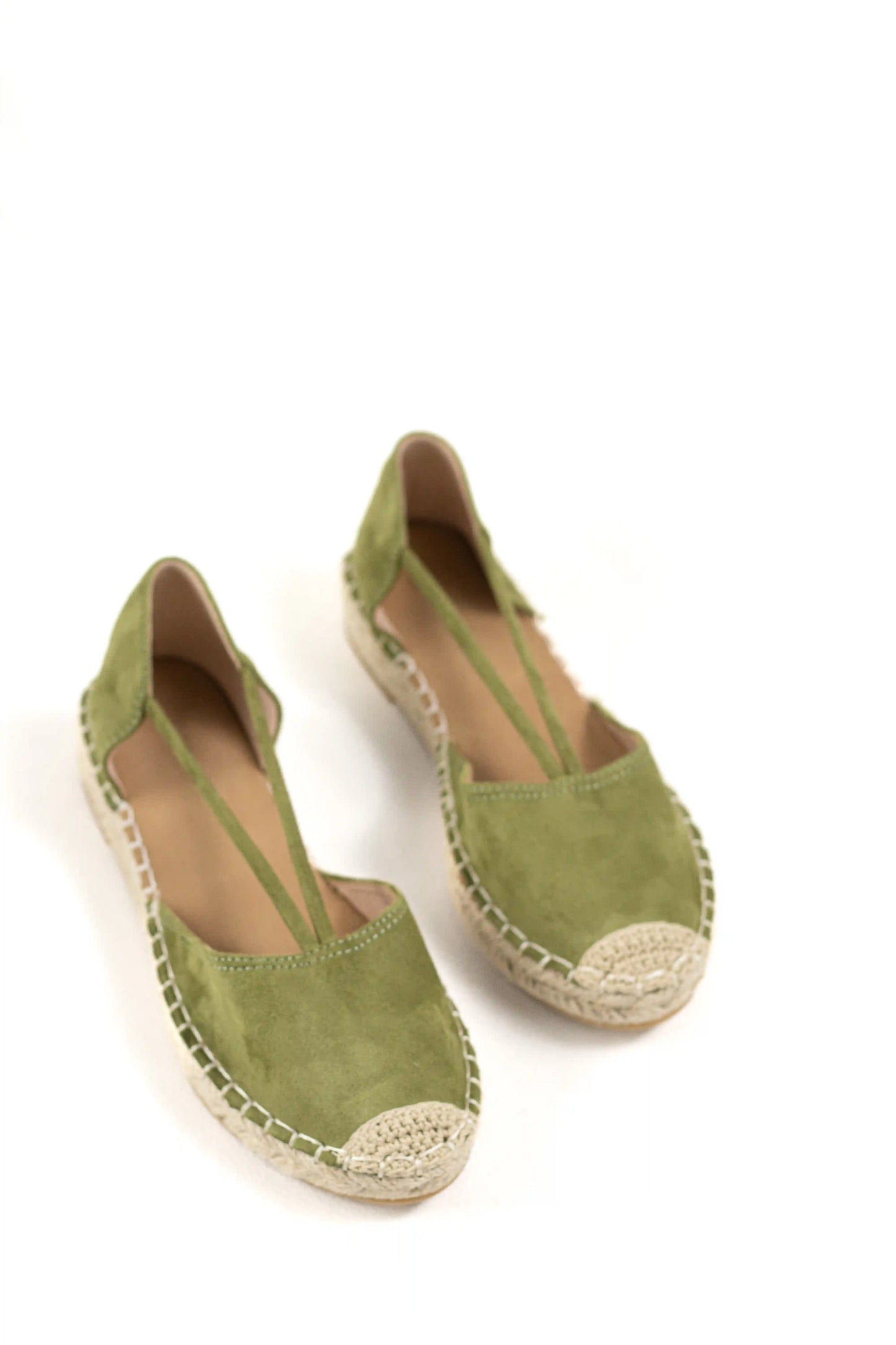 alpargatas con puntera cerrada suela de yute estilo casual y acabado metalizado espartenas color Verde talla 37