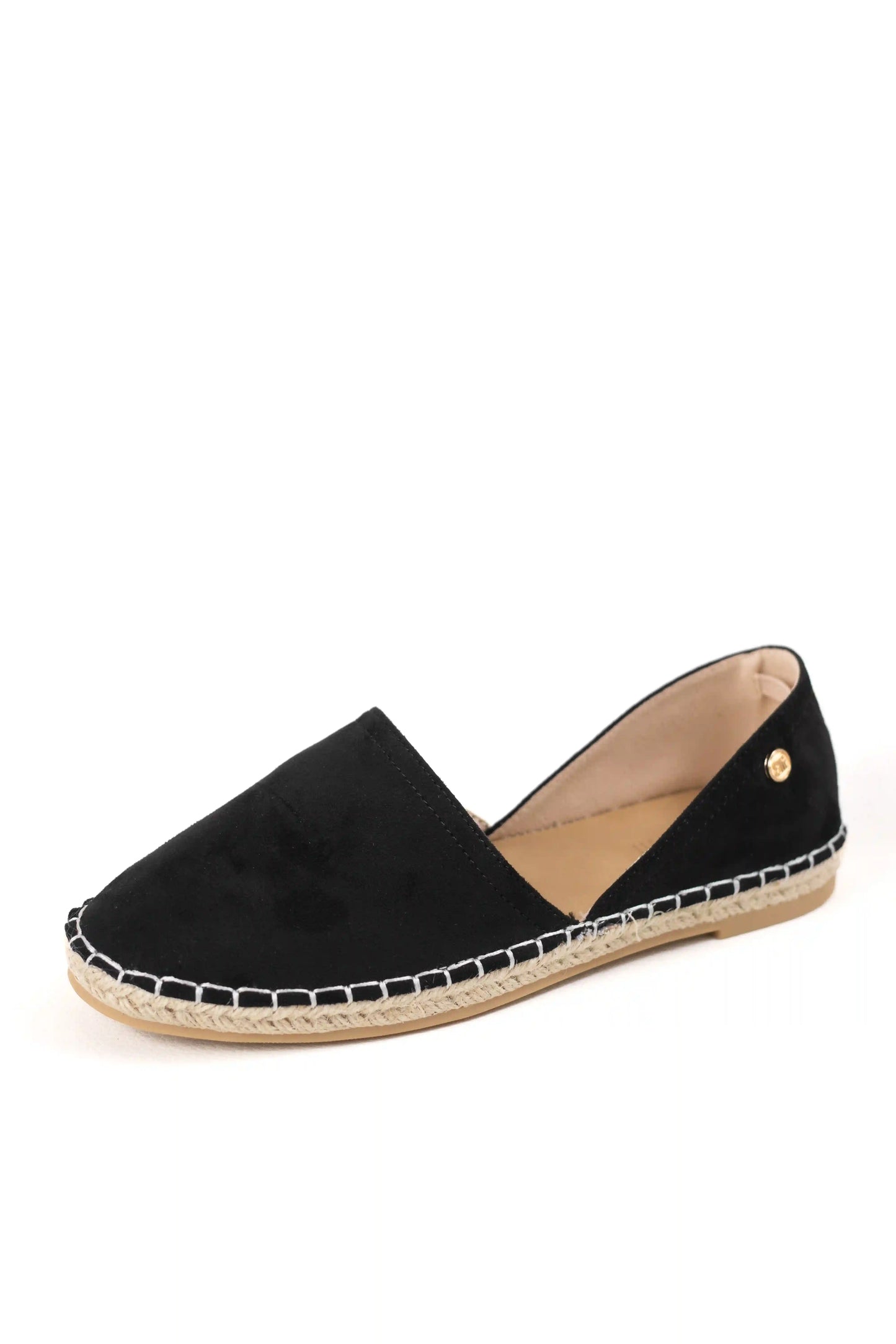 alpargata con suela de yute estilo slip on y puntera cerrada color Negras talla 38