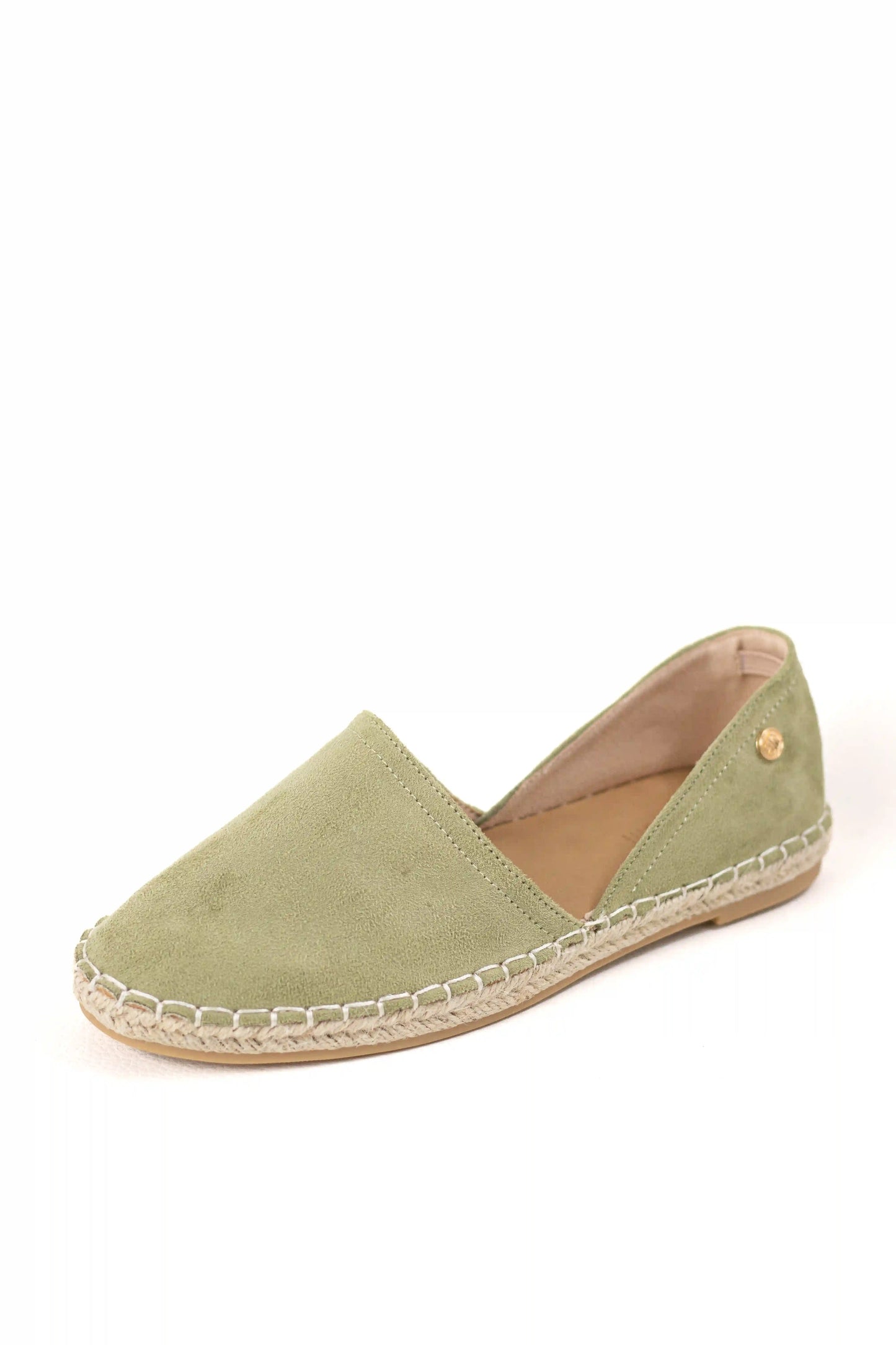 alpargata con suela de yute estilo slip on y puntera cerrada color Verde talla 36