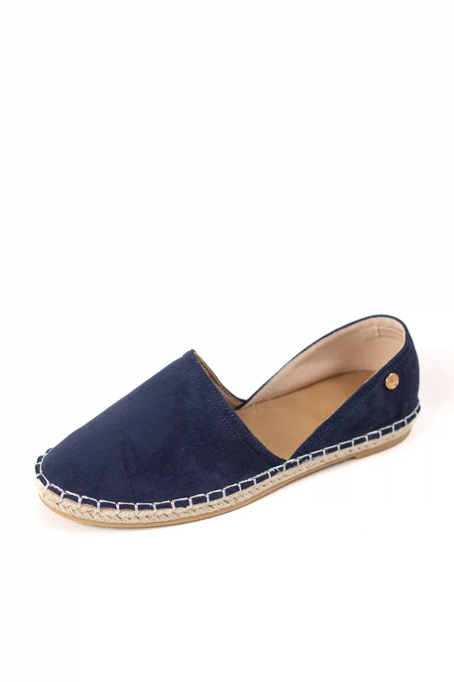 alpargata con suela de yute estilo slip on y puntera cerrada color Azul marino talla 37