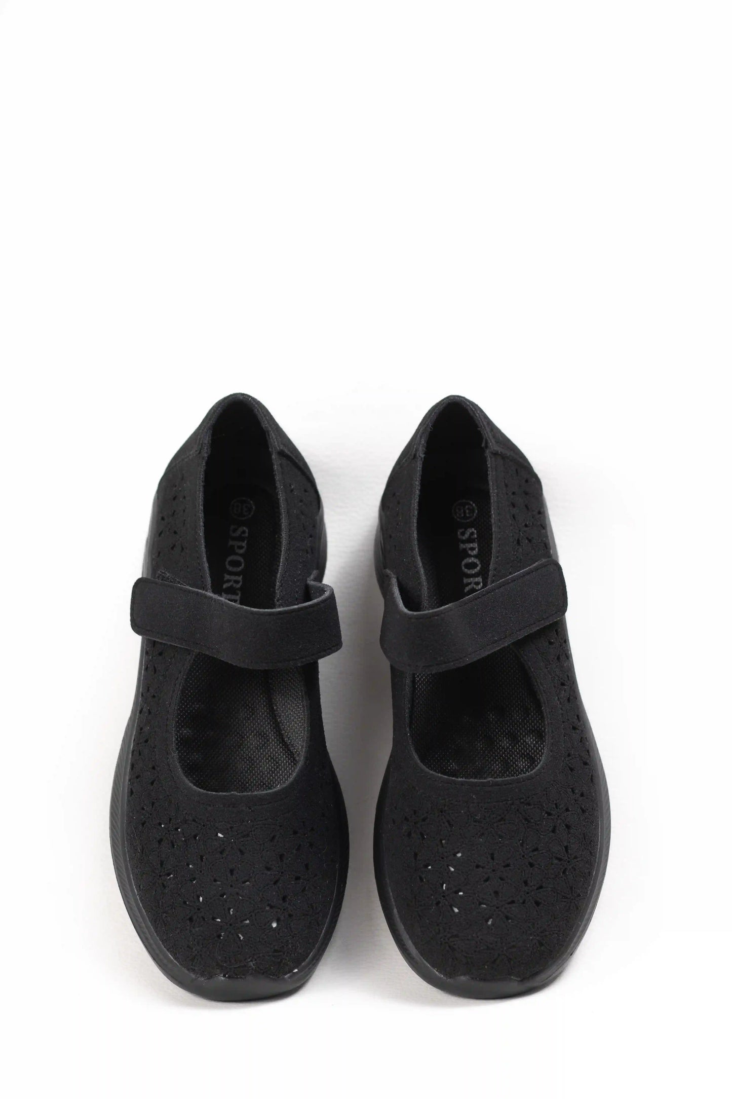 zapatillas mary jane con diseno calado y suela ergonomica comodidad y estilo diario zapatillas color Negras talla 36