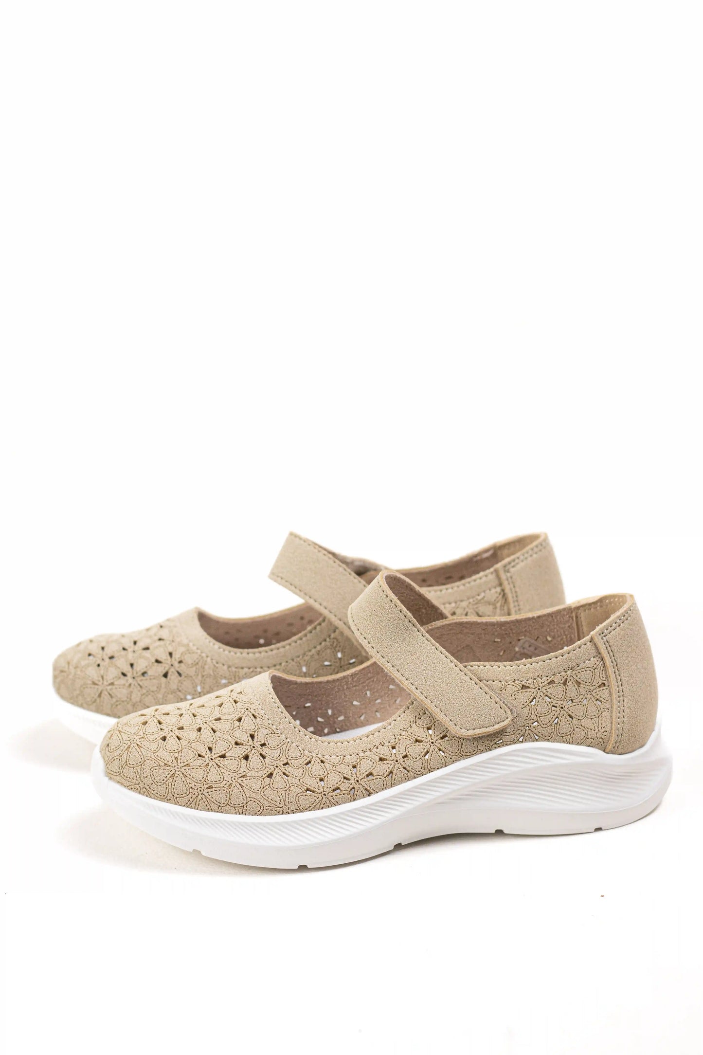 zapatillas mary jane con diseno calado y suela ergonomica comodidad y estilo diario zapatillas color Khaki talla 36