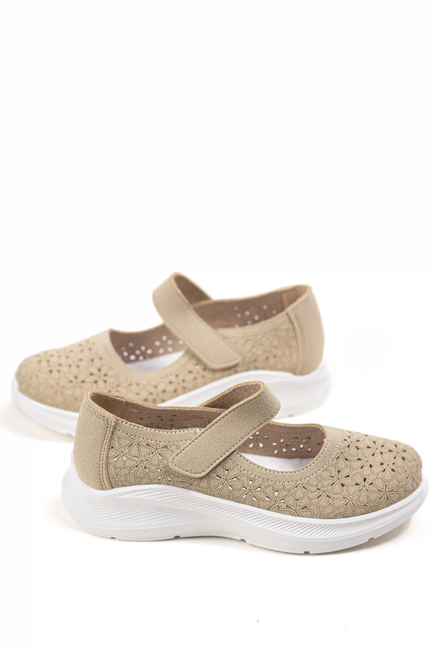 zapatillas mary jane con diseno calado y suela ergonomica comodidad y estilo diario zapatillas color Khaki talla 38
