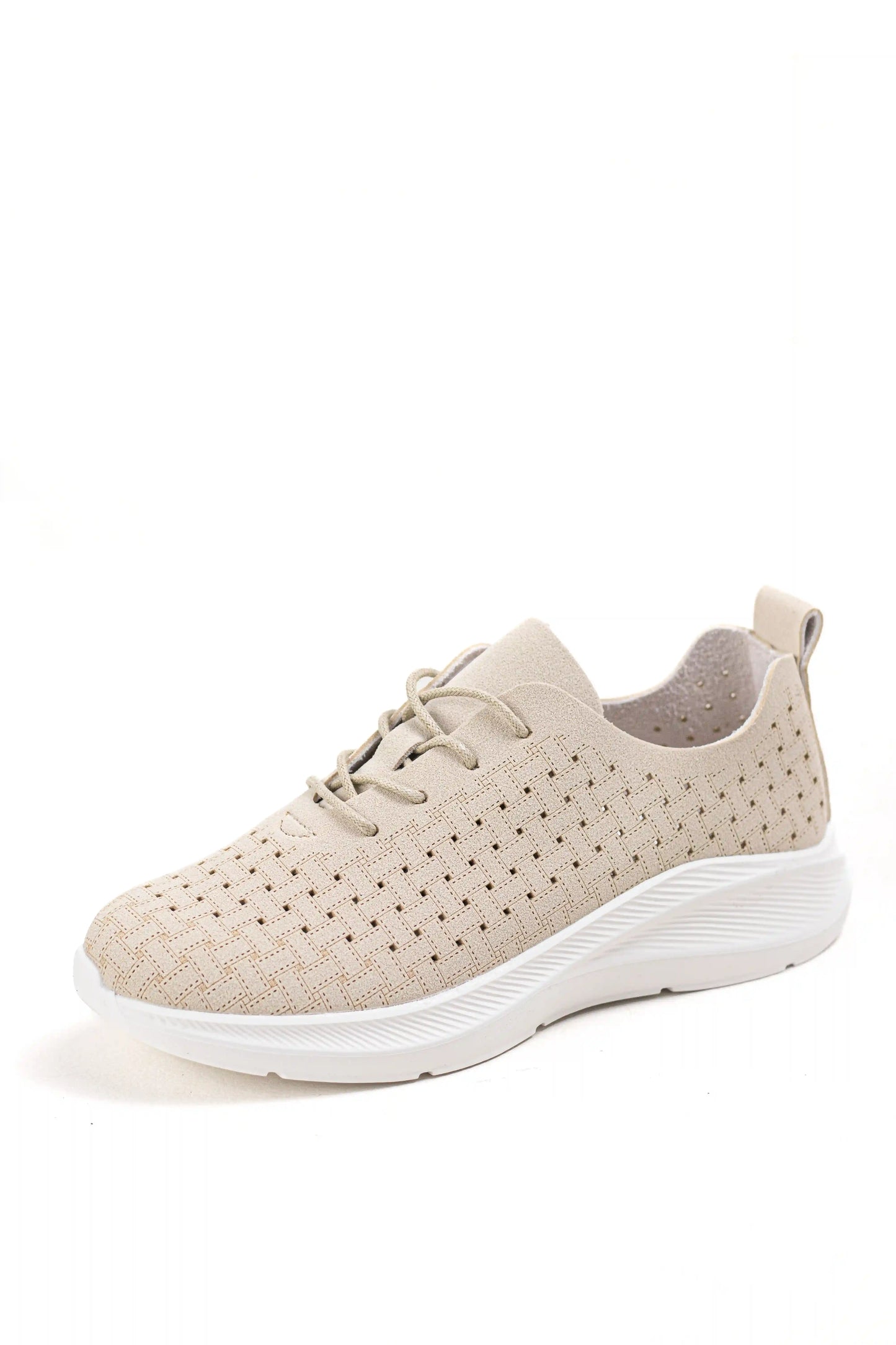 zapatillas deportivas con tejido perforado y suela ligera comodidad y estilo casual color Beige talla 39