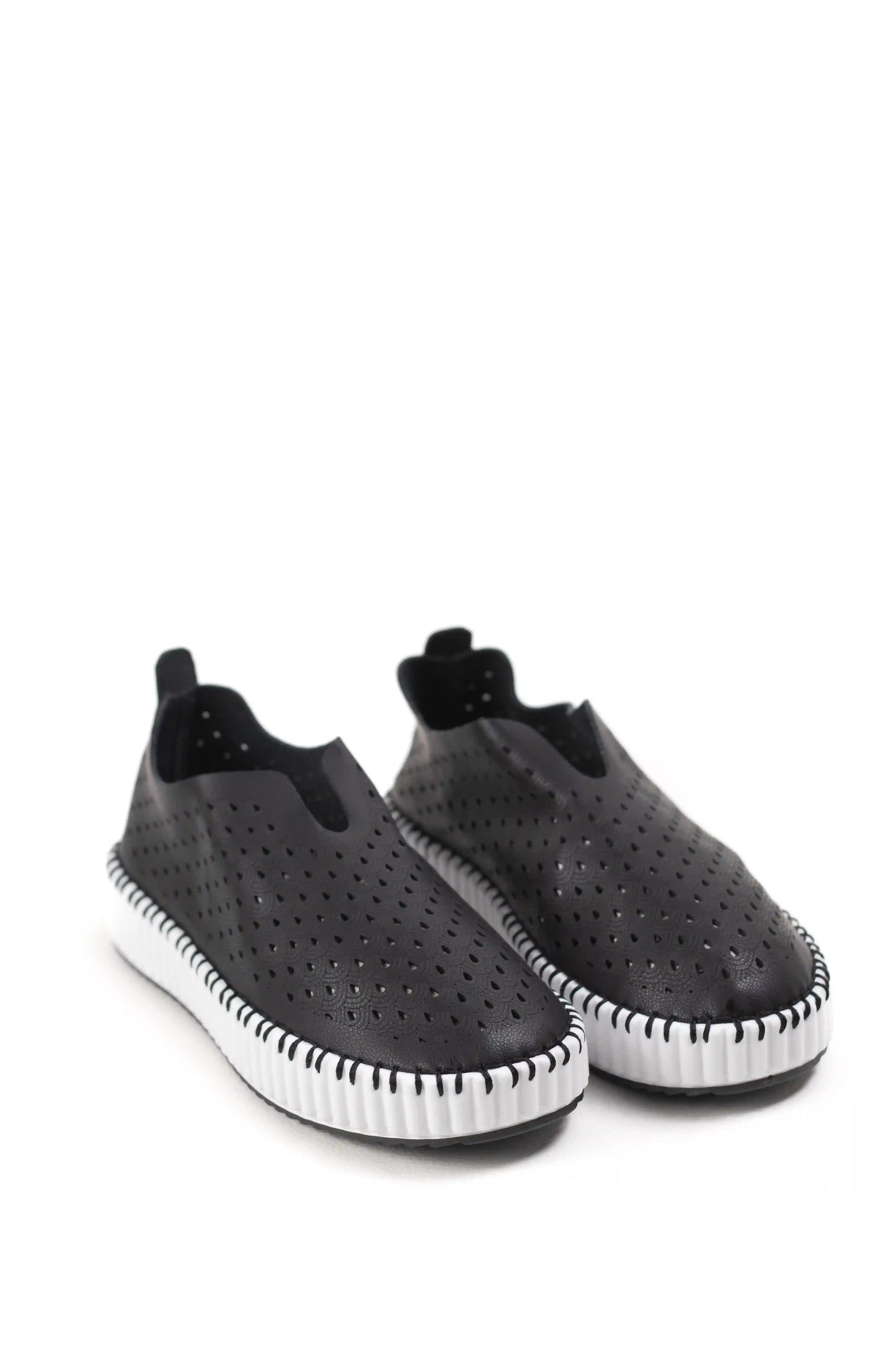 zapatillas slip on con diseno perforado y suela flexible comodidad casual diaria color Negras talla 37
