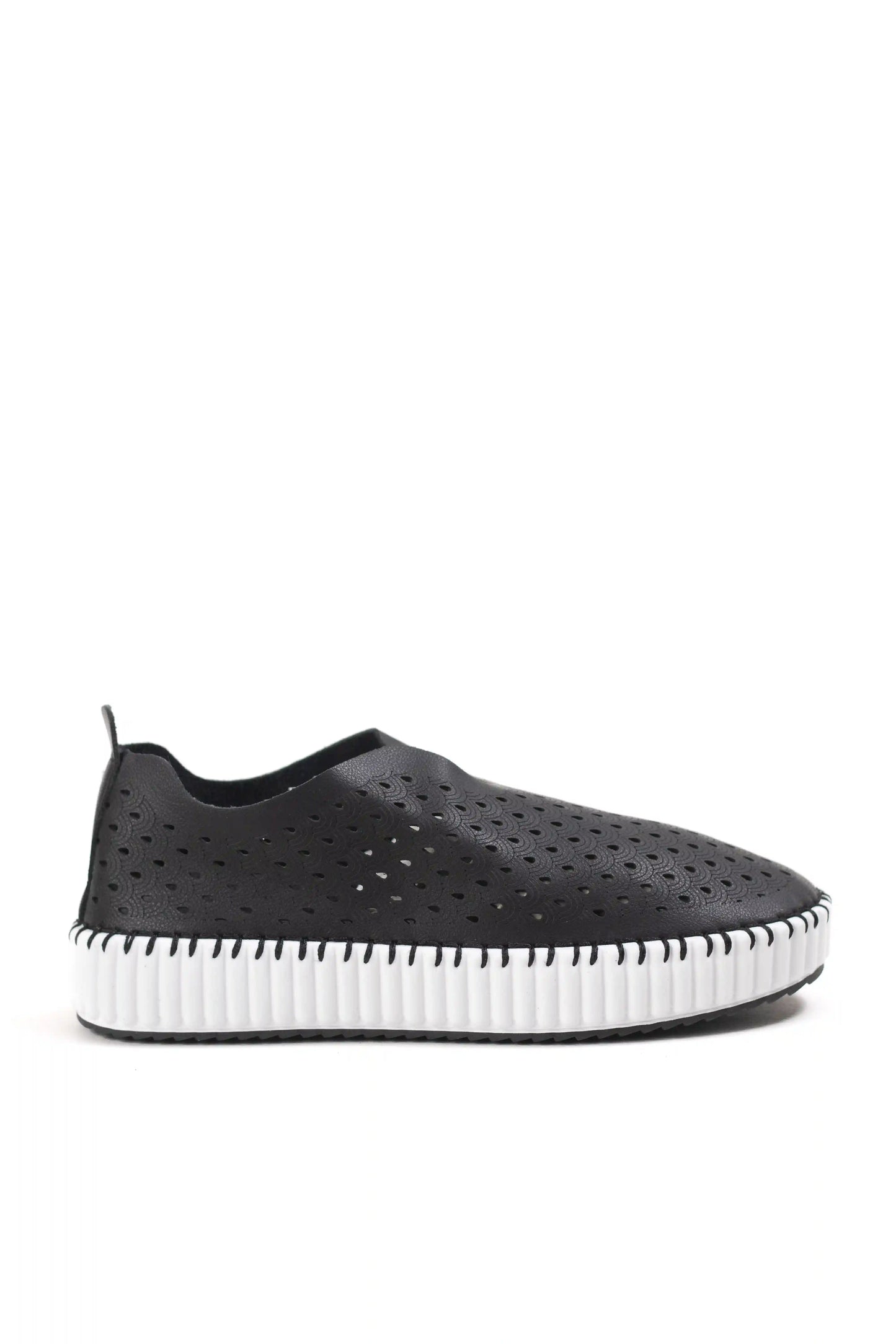 zapatillas slip on con diseno perforado y suela flexible comodidad casual diaria color Negras talla 39