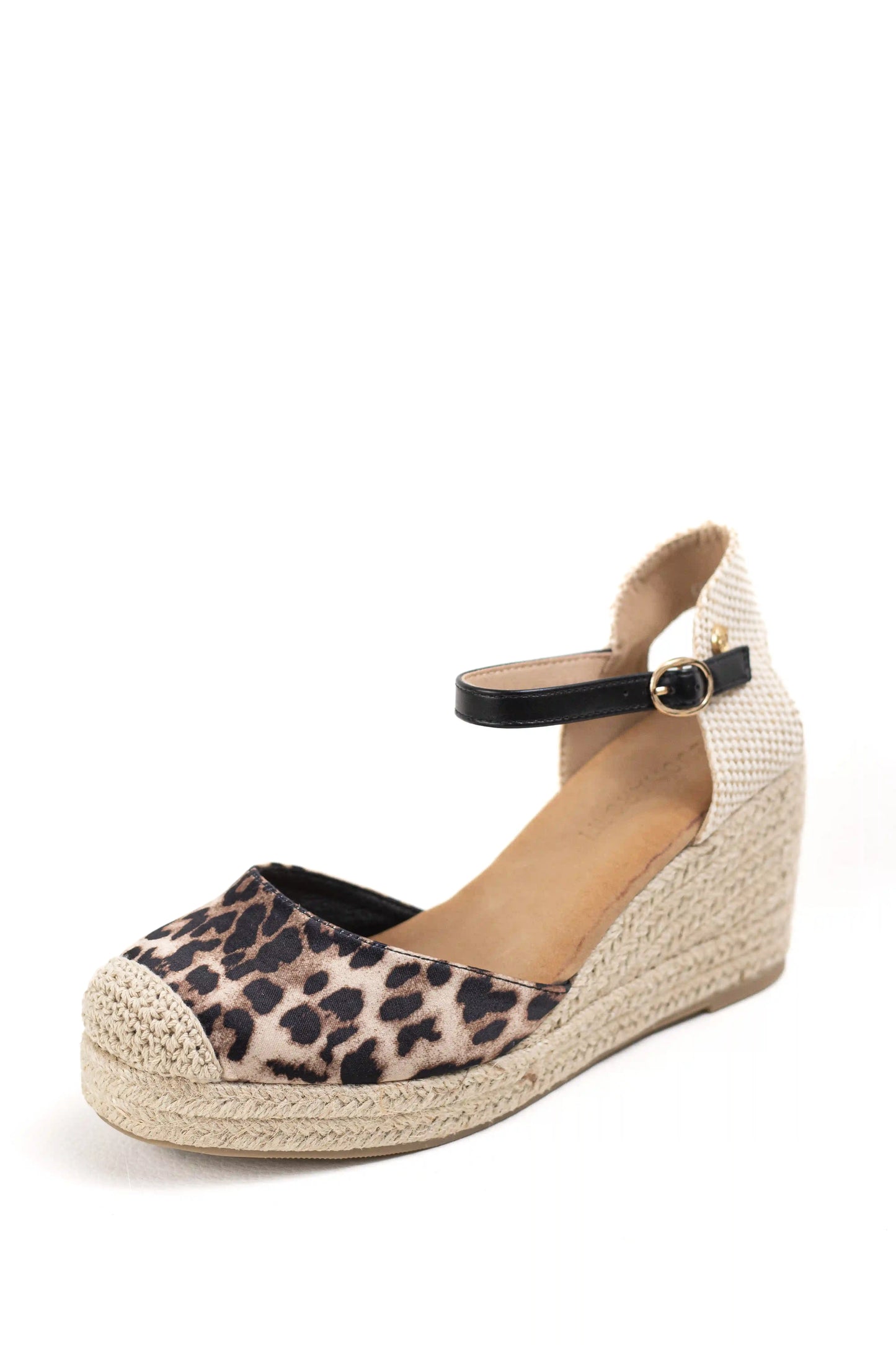 alpargatas doradas mujer de cunas altas de esparto con plataforma ligera con plantillas acolchadas color Negras enteras talla 40
