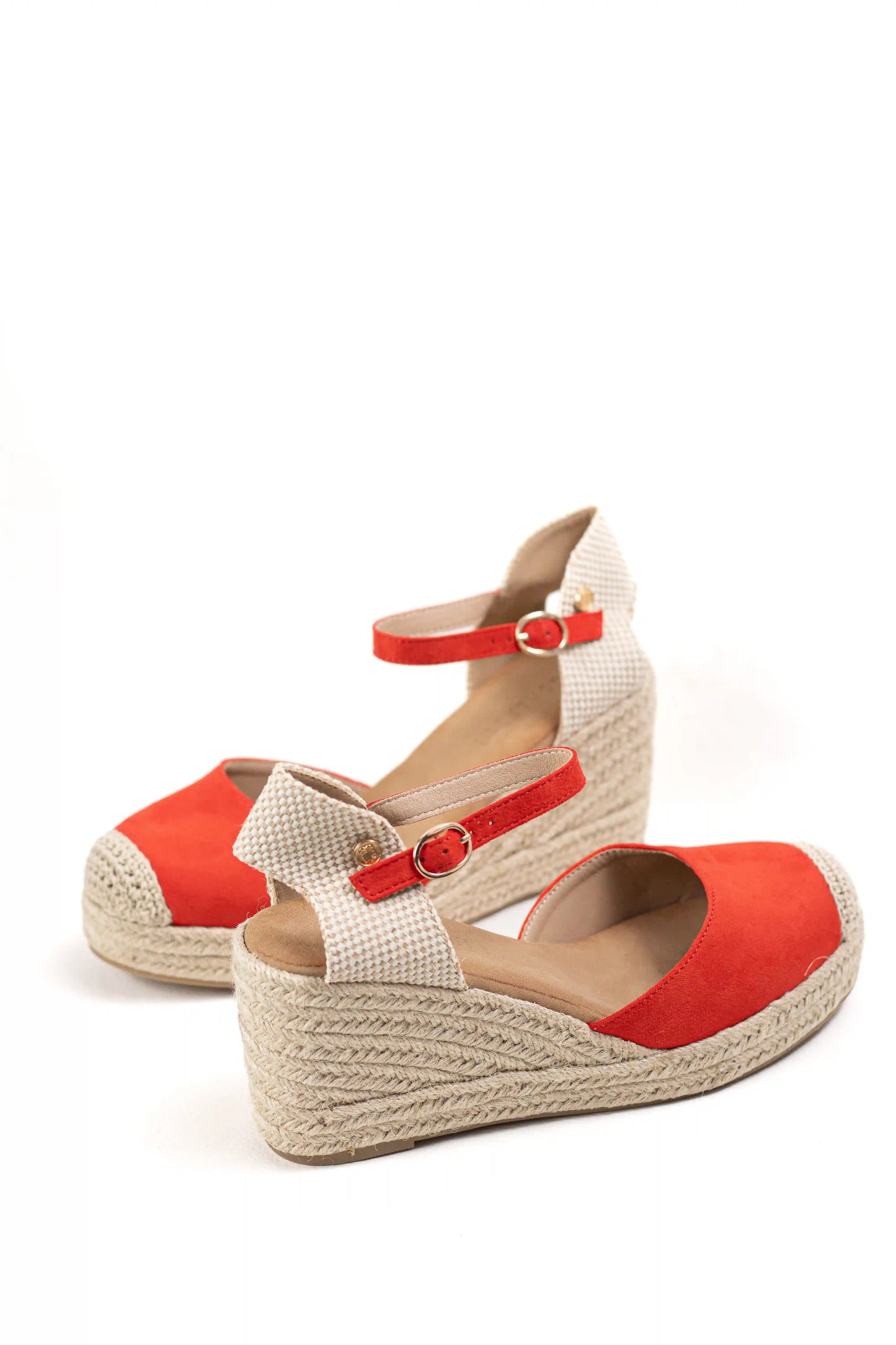 alpargatas doradas mujer de cunas altas de esparto con plataforma ligera con plantillas acolchadas color talla