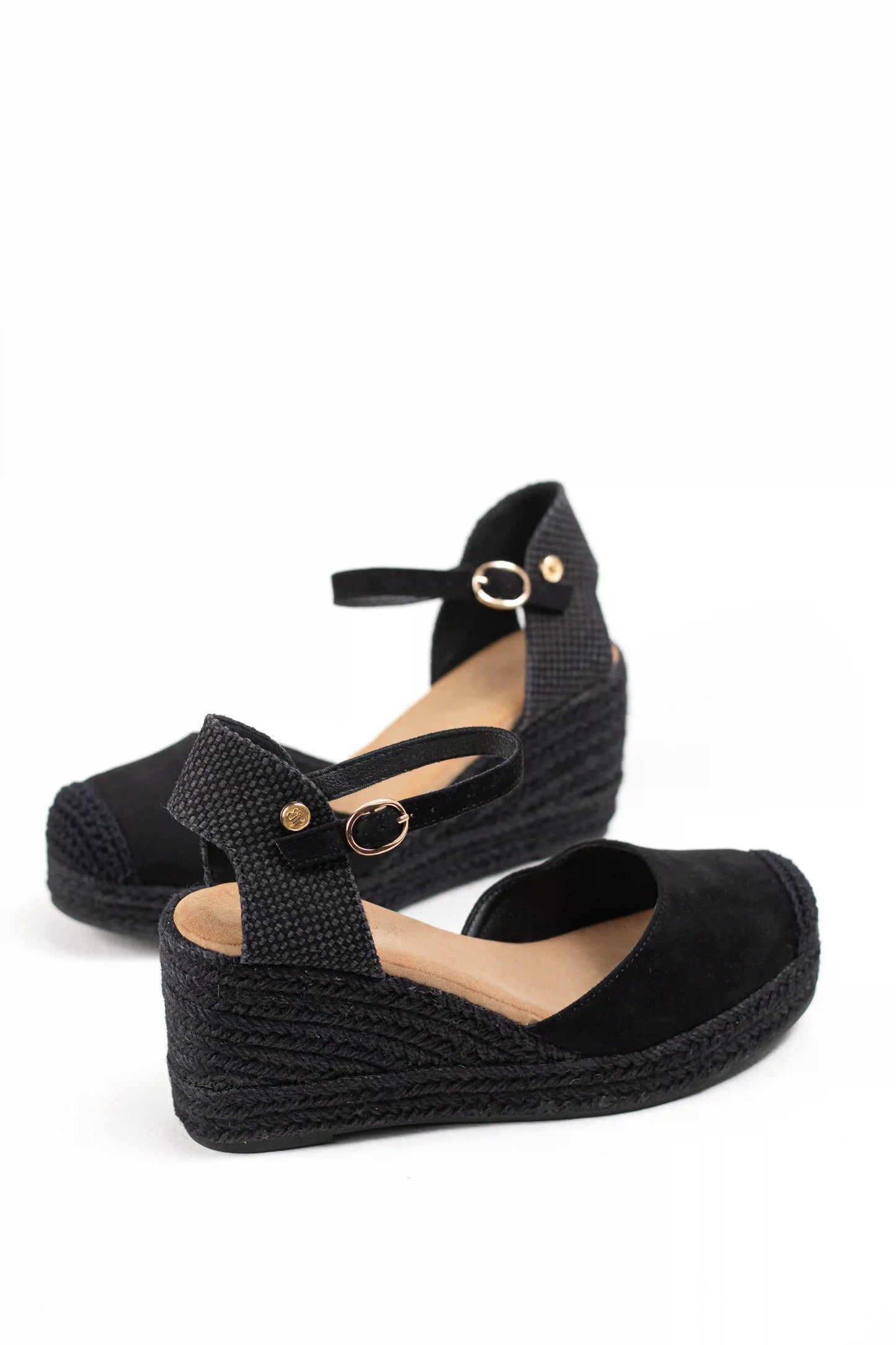alpargatas doradas mujer de cunas altas de esparto con plataforma ligera con plantillas acolchadas color Naranja talla 37