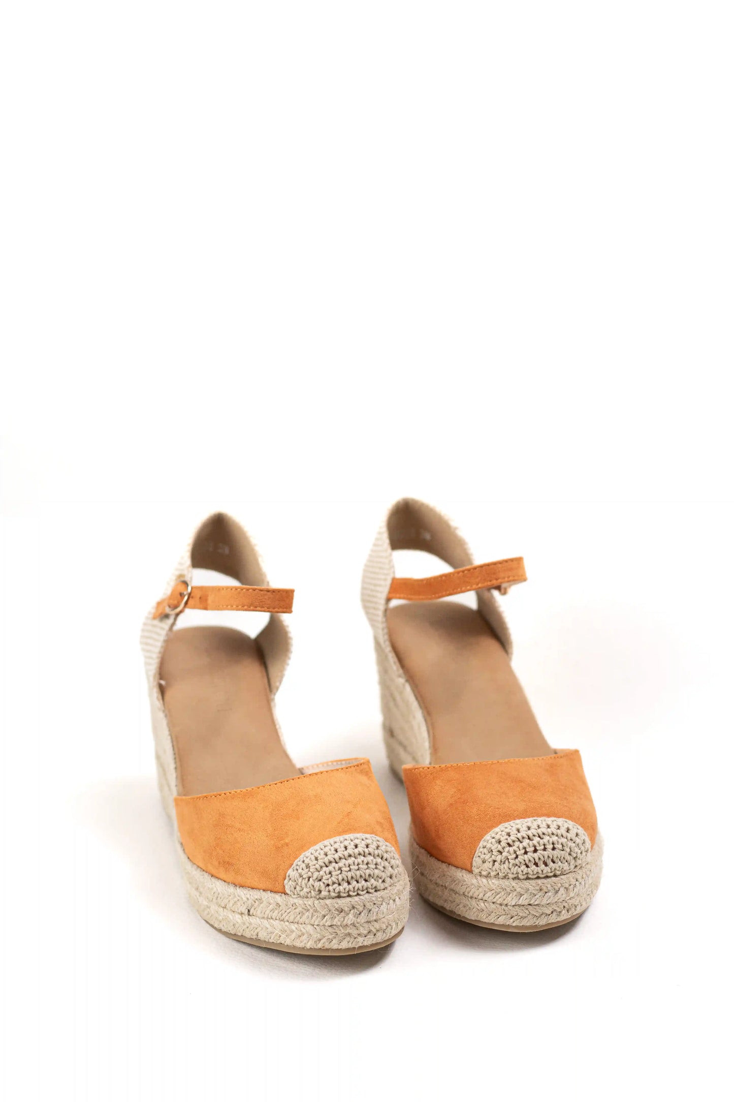alpargatas doradas mujer de cunas altas de esparto con plataforma ligera con plantillas acolchadas color Rojas talla 36