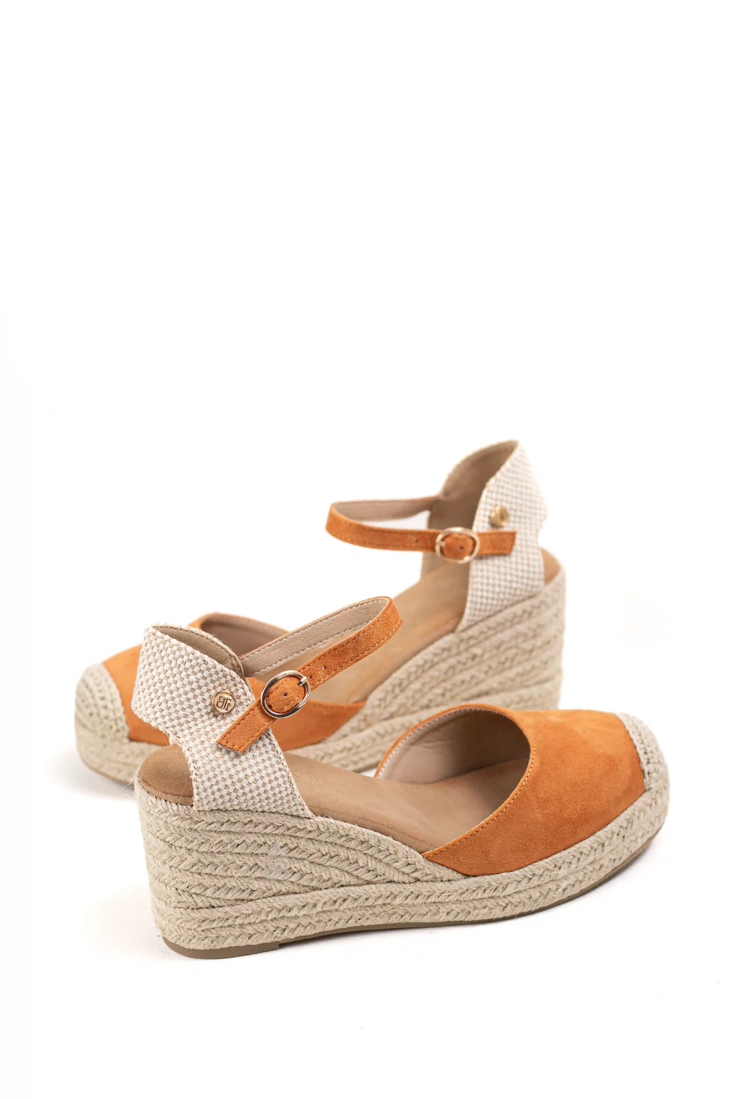 alpargatas doradas mujer de cunas altas de esparto con plataforma ligera con plantillas acolchadas color Rojas talla 38