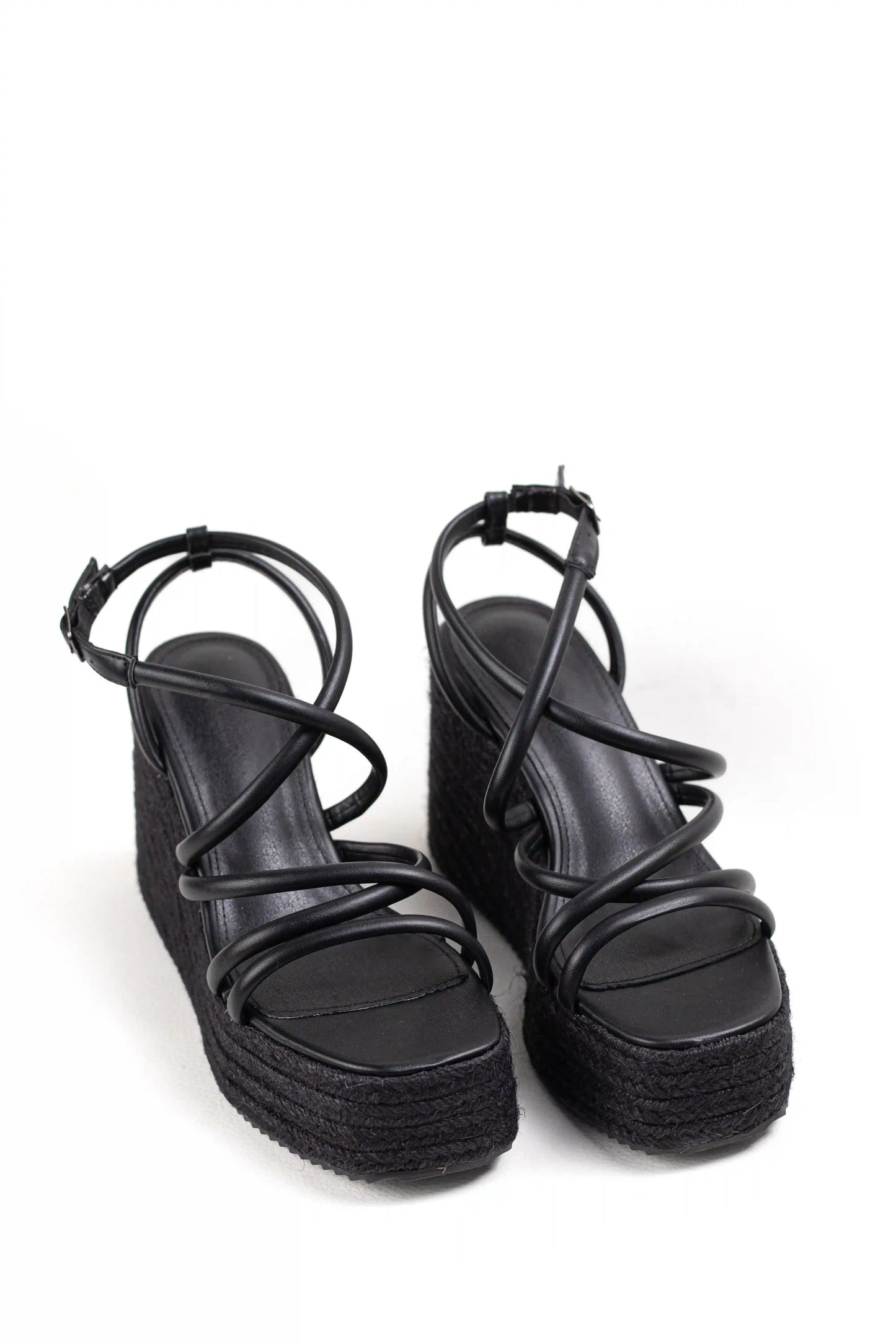 sandalias mujer doradas de tiras con plataforma de esparto color Blanco talla 38