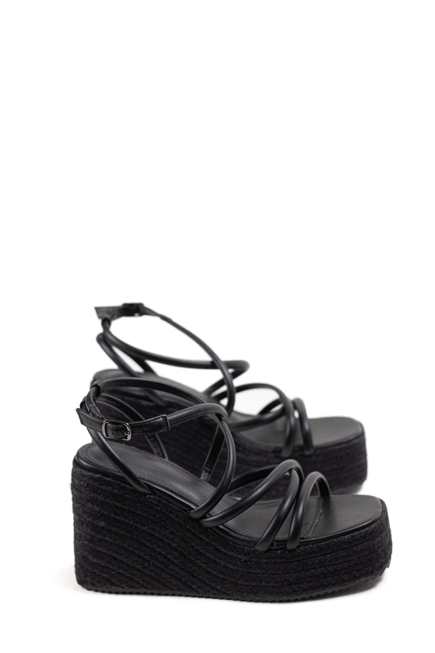 sandalias mujer doradas de tiras con plataforma de esparto color Blanco talla 39