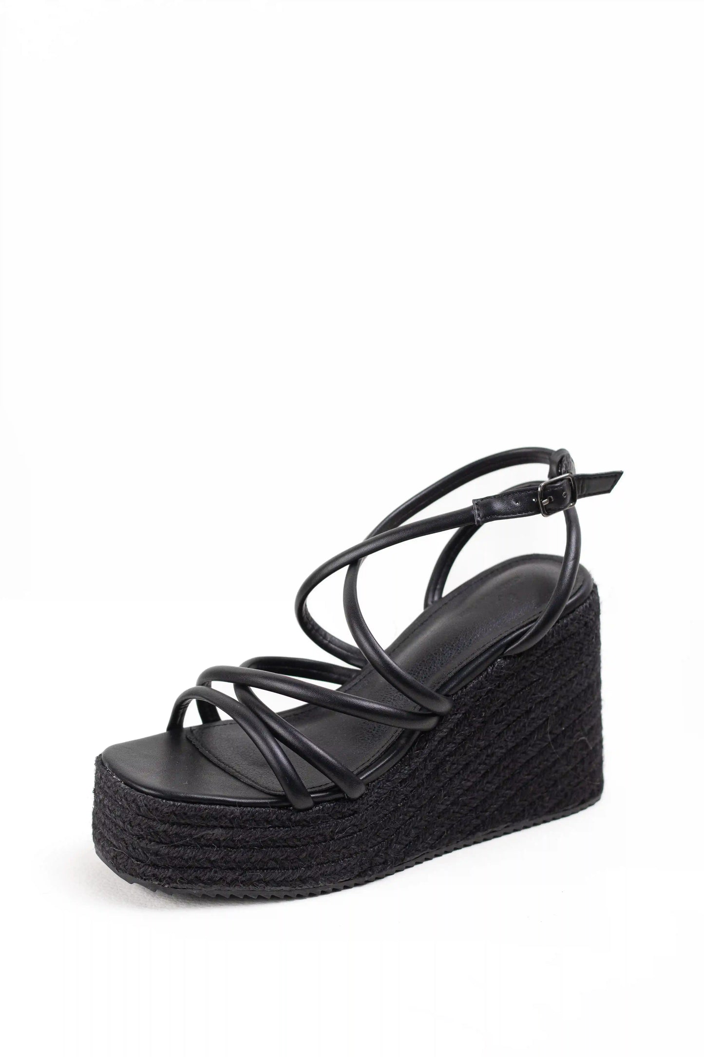 sandalias mujer doradas de tiras con plataforma de esparto color Blanco talla 36
