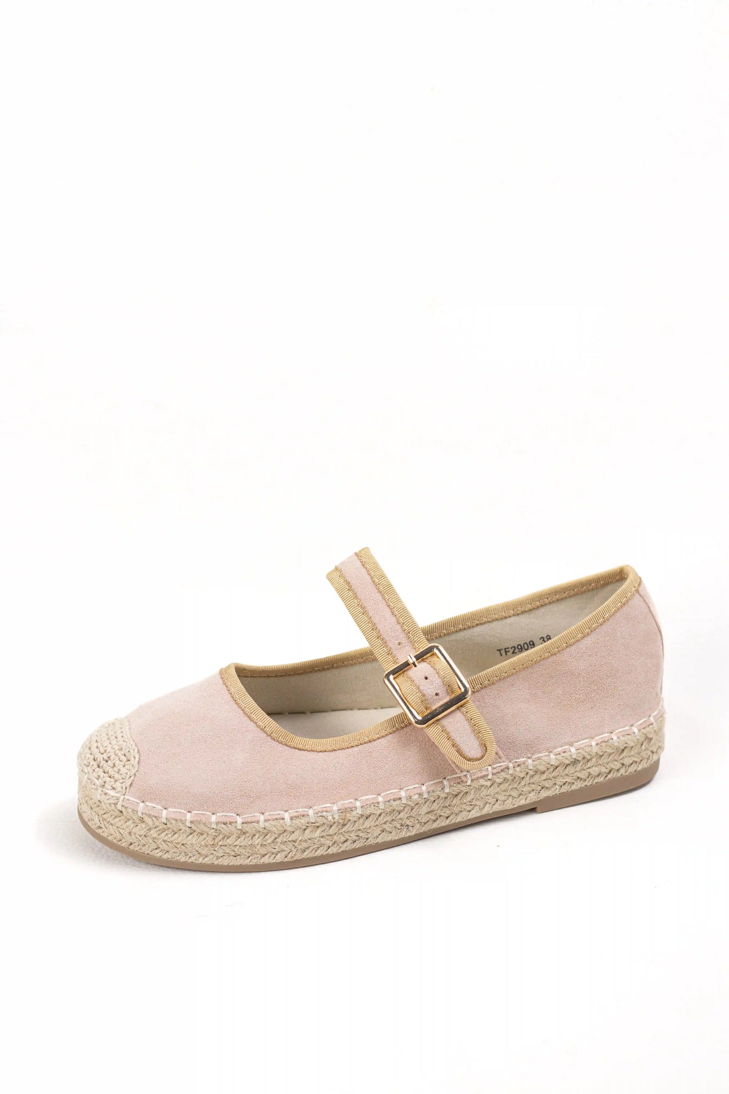 alpargatas con plataforma de yute y pulsera ajustable color Rosa talla 37