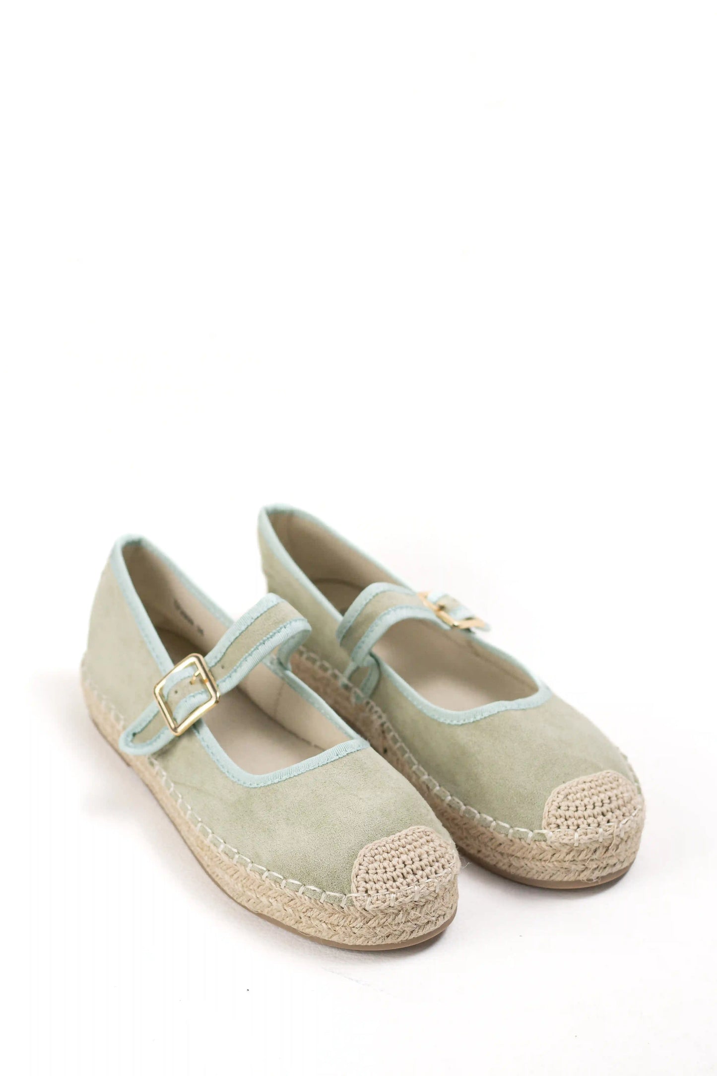 alpargatas con plataforma de yute y pulsera ajustable color Verde talla 36