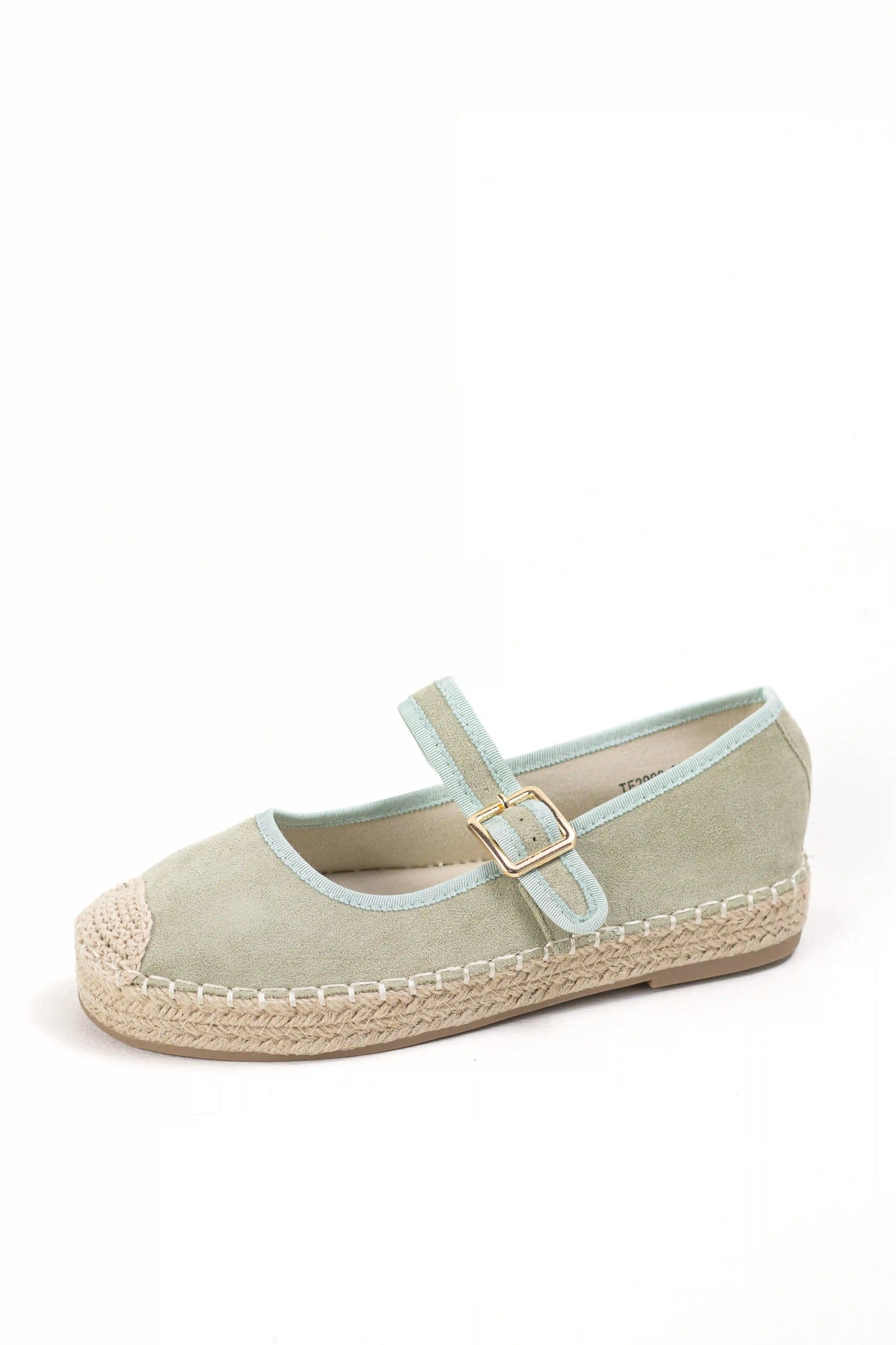alpargatas con plataforma de yute y pulsera ajustable color Verde talla 39