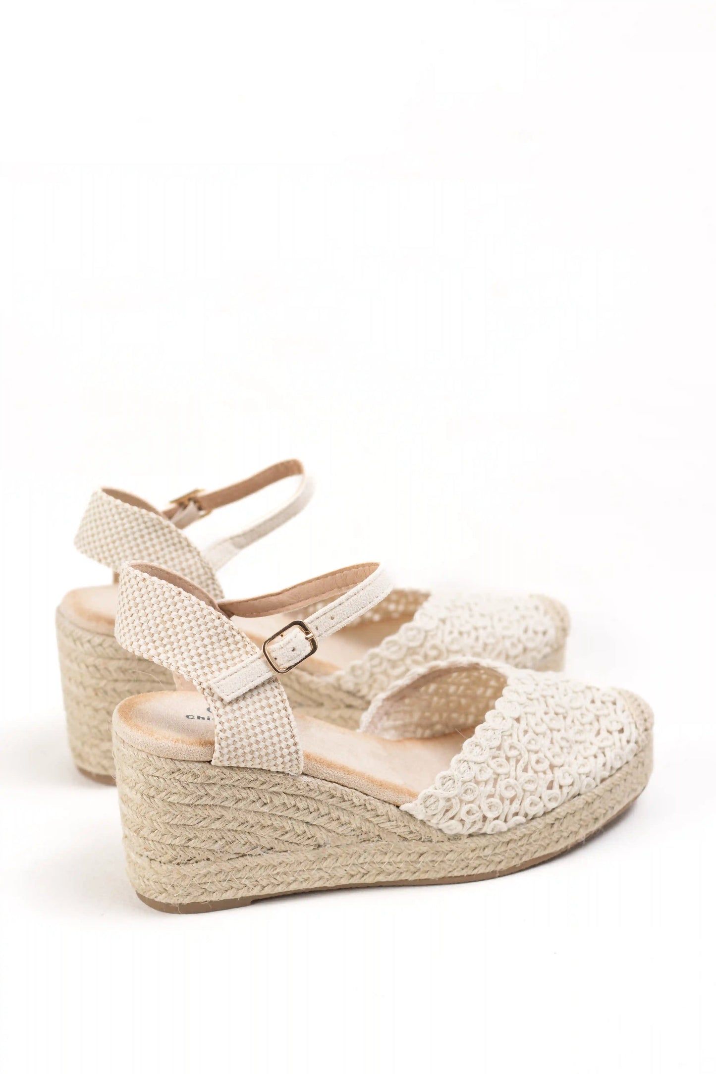 alpargatas de cuna alta de espartos con plataforma diseno crochet sandalias elegantes para verano alpargatas color Beige talla 37