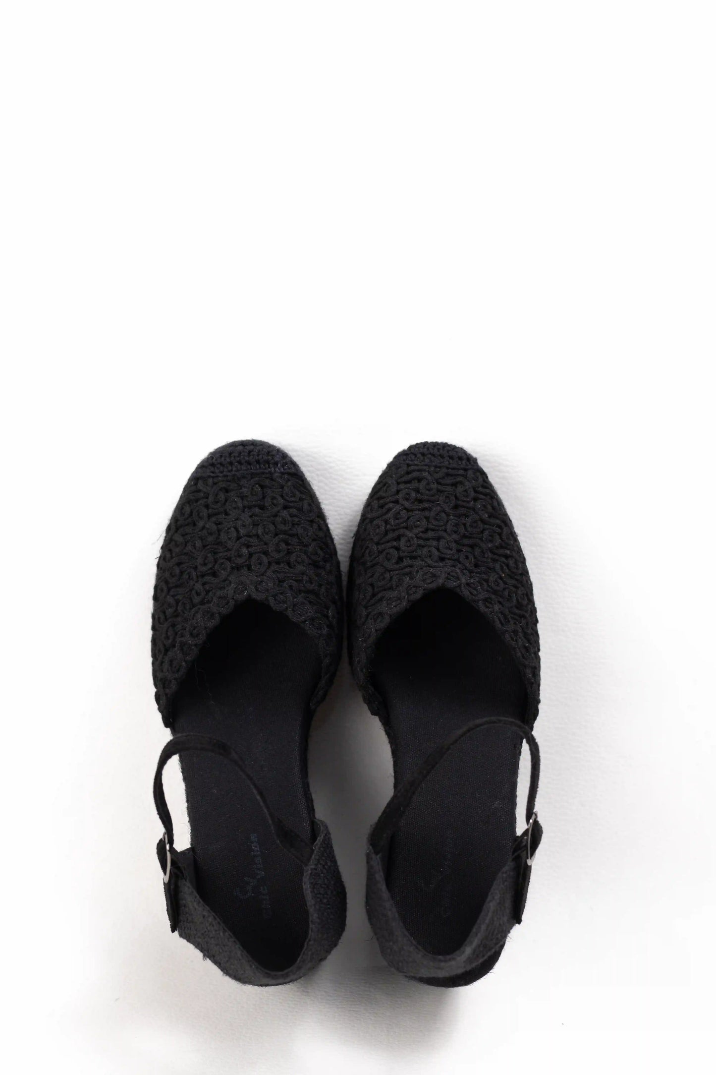 alpargatas de cuna alta de espartos con plataforma diseno crochet sandalias elegantes para verano alpargatas color Negras talla 37