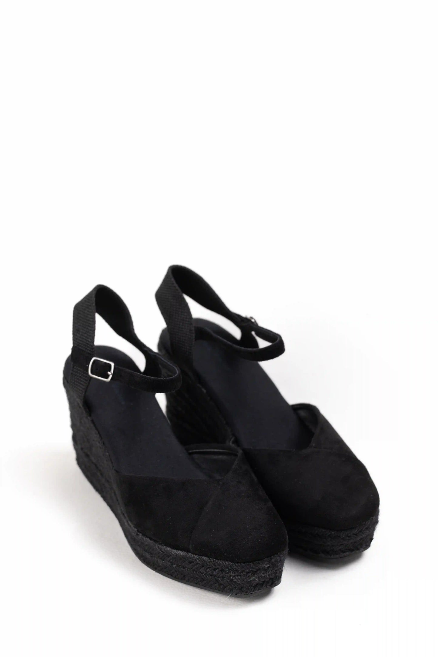 alpargatas cunas espartos altas mujer con plataforma super ligeras color Negro entero talla 39