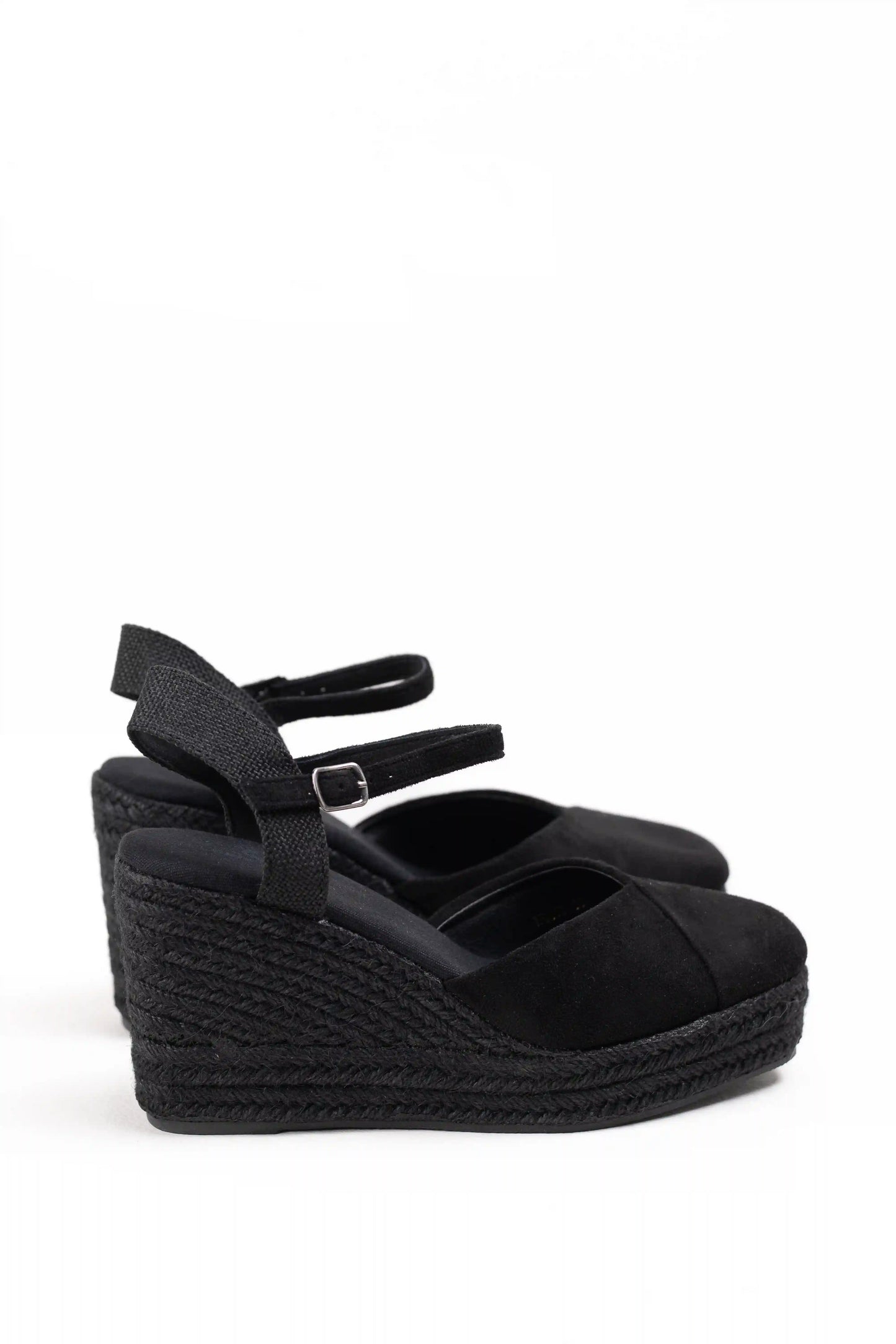 alpargatas cunas espartos altas mujer con plataforma super ligeras color Negro entero talla 37