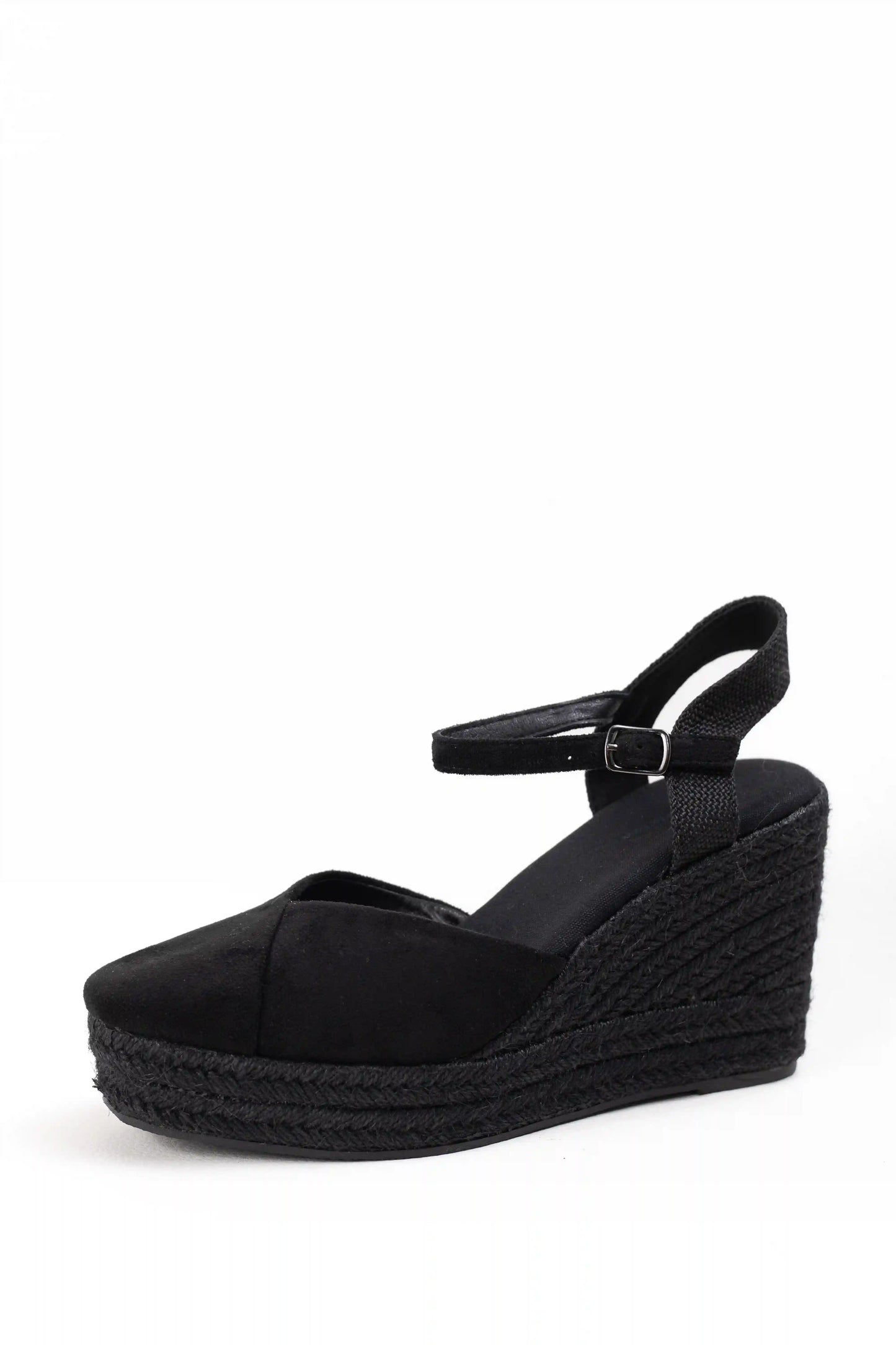 alpargatas cunas espartos altas mujer con plataforma super ligeras color Negro entero talla 40