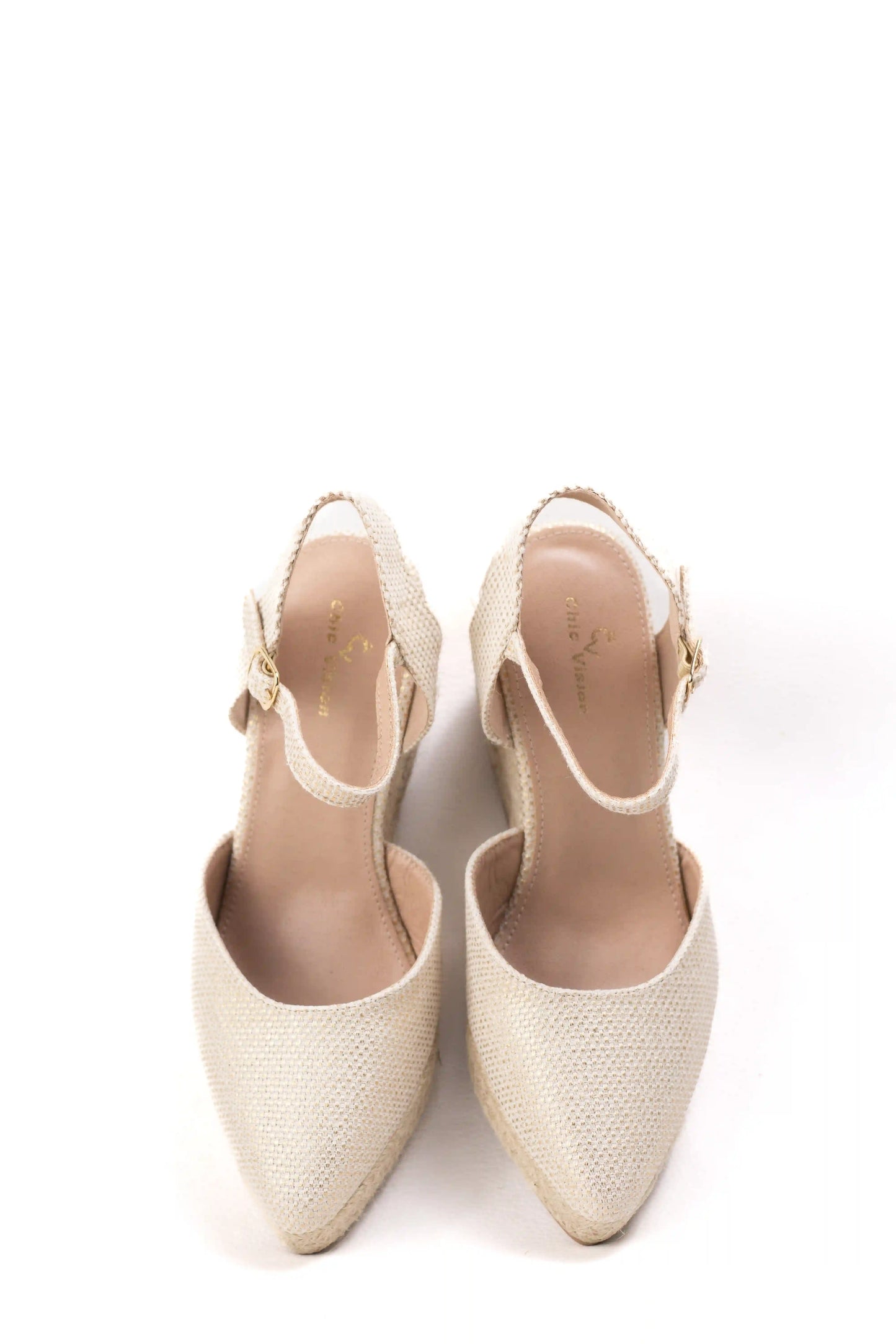 alpargatas de cuna con punta afilada y suela de esparto sandalias elegantes para verano alpargatas color Doradas talla 36