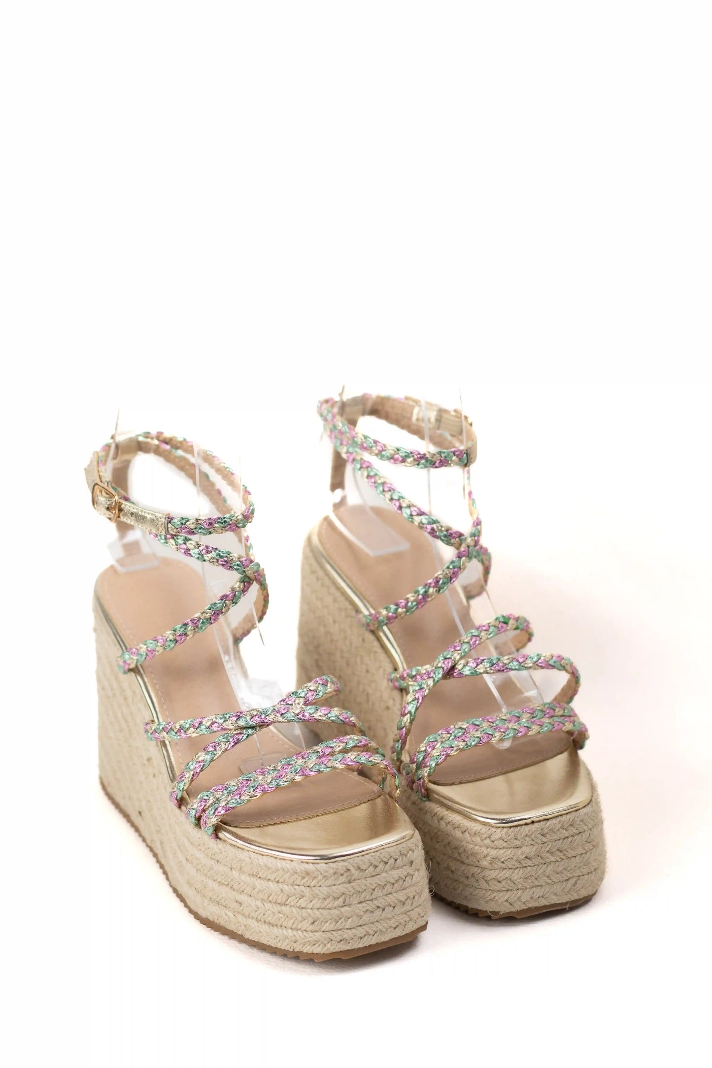 sandalias de cuna de espartos plataforma con tiras trenzadas alpargatas elegantes para verano sandalias color Negras talla 40