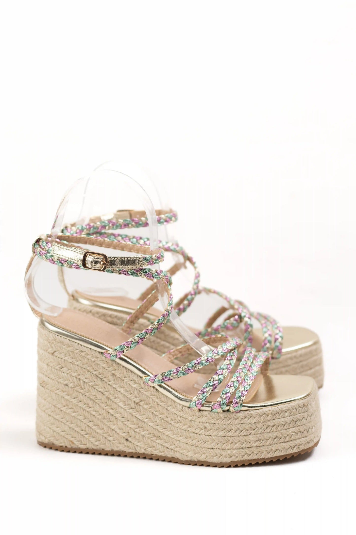 sandalias de cuna de espartos plataforma con tiras trenzadas alpargatas elegantes para verano sandalias color Negras talla 41