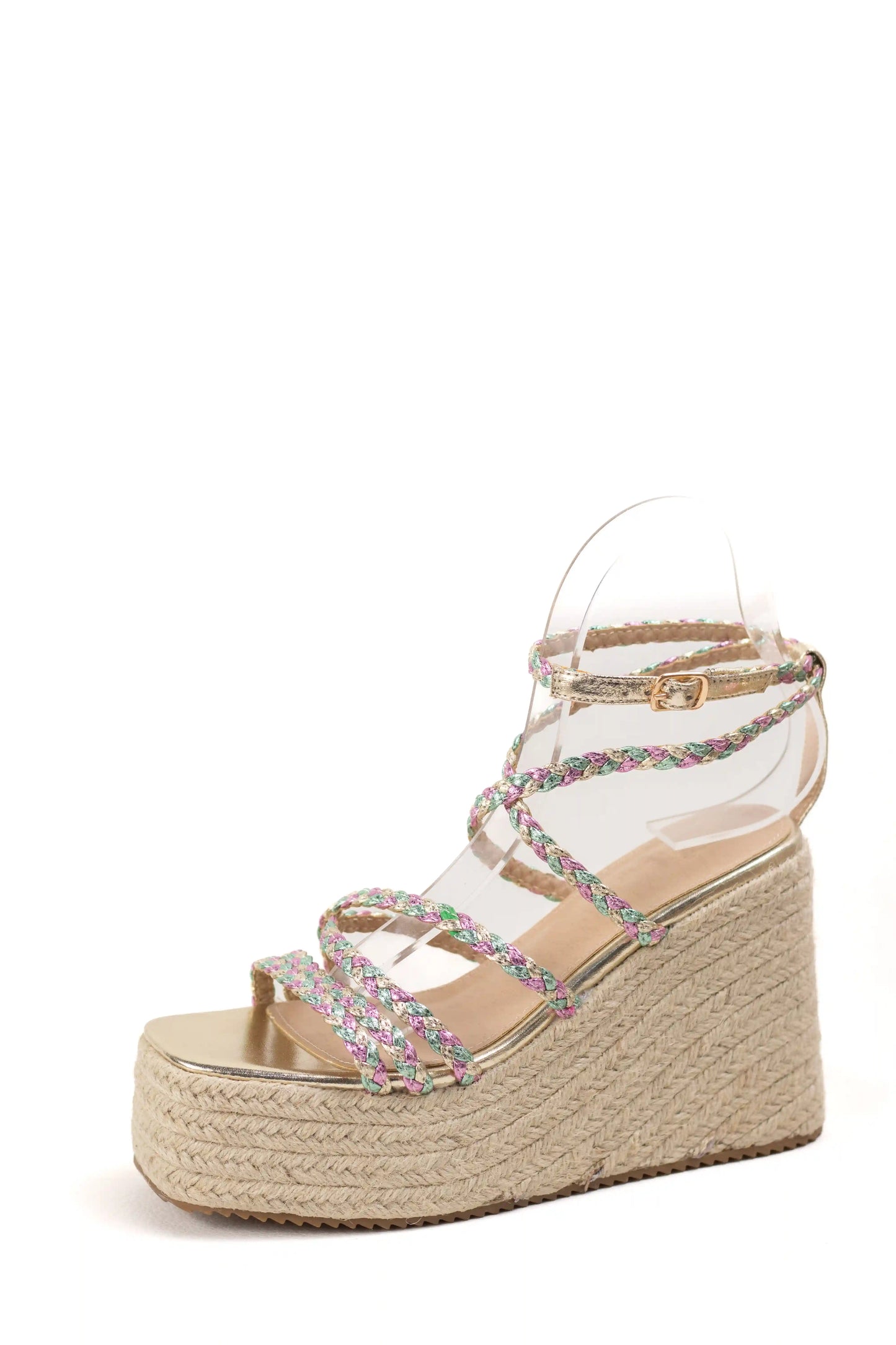 sandalias de cuna de espartos plataforma con tiras trenzadas alpargatas elegantes para verano sandalias color Colores talla 37