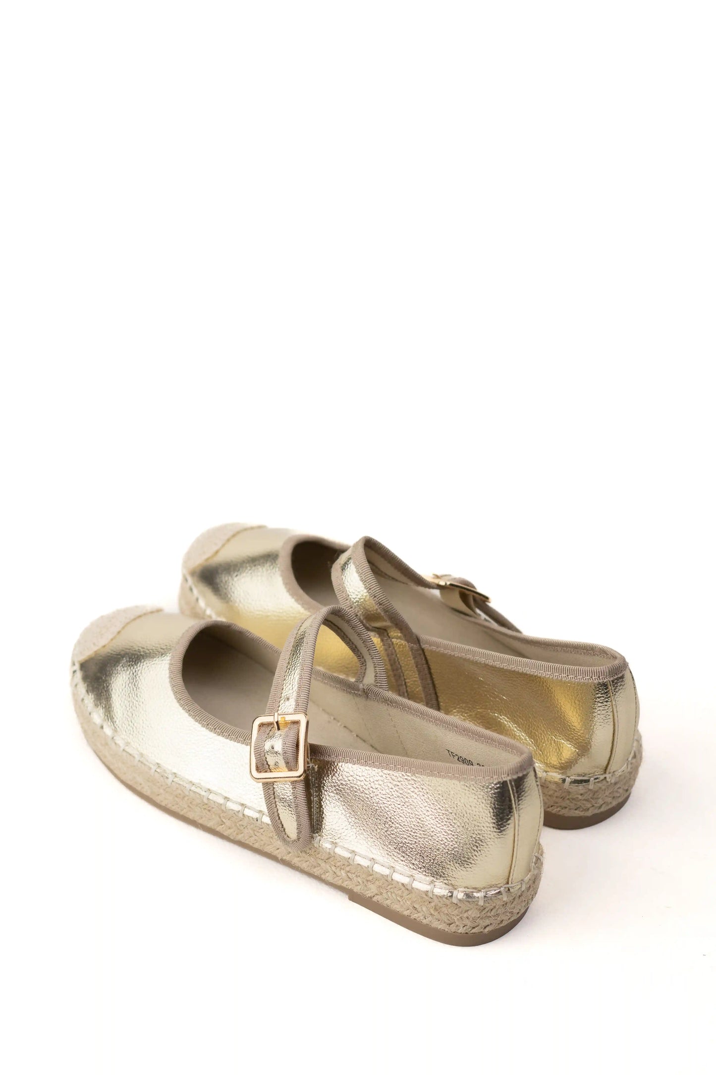 alpargatas con plataforma de yute y pulsera ajustable color Dorado talla 38