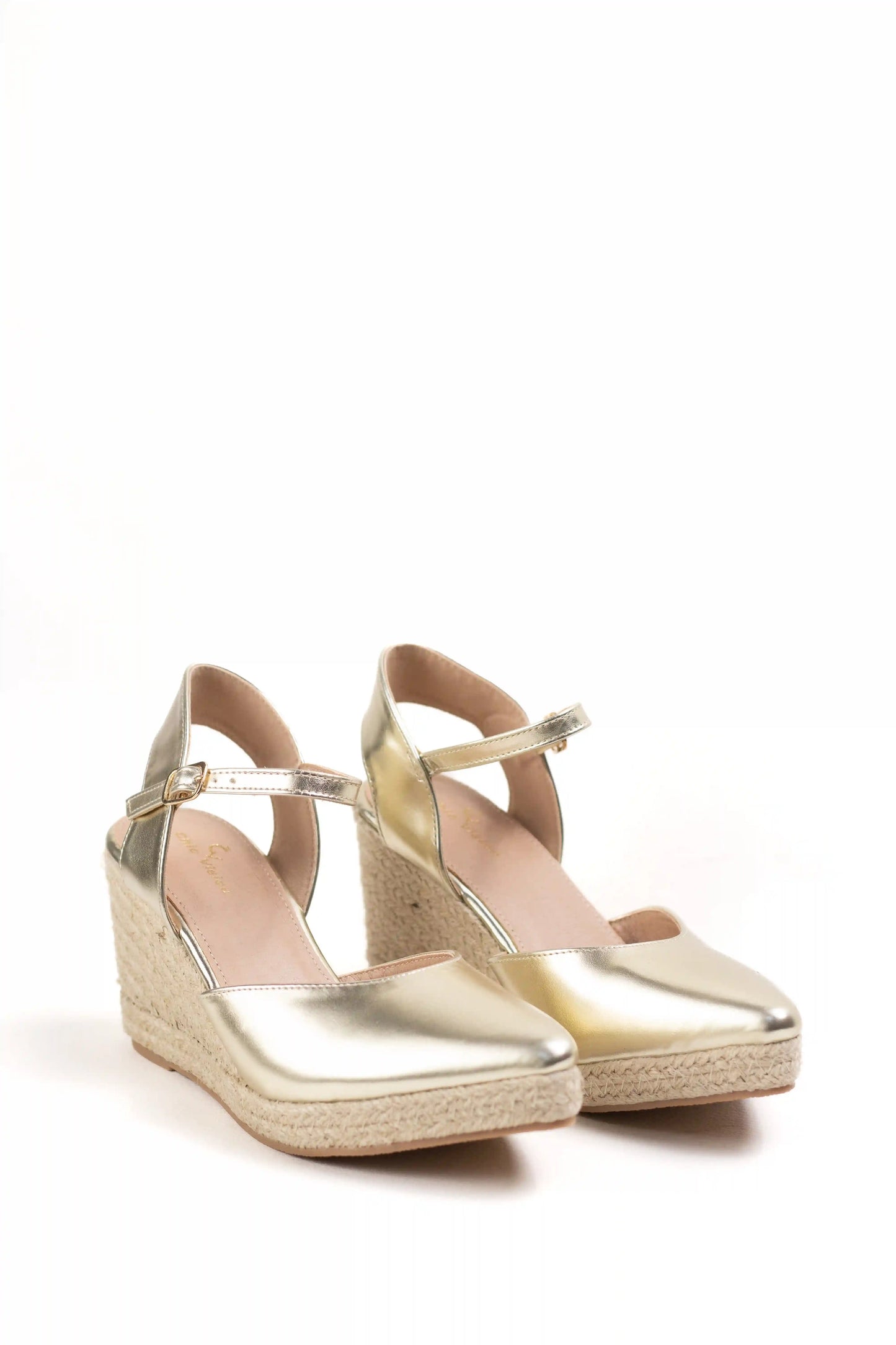 alpargatas de cuna con punta afilada y suela de esparto sandalias elegantes para verano alpargatas color Doradas talla 39