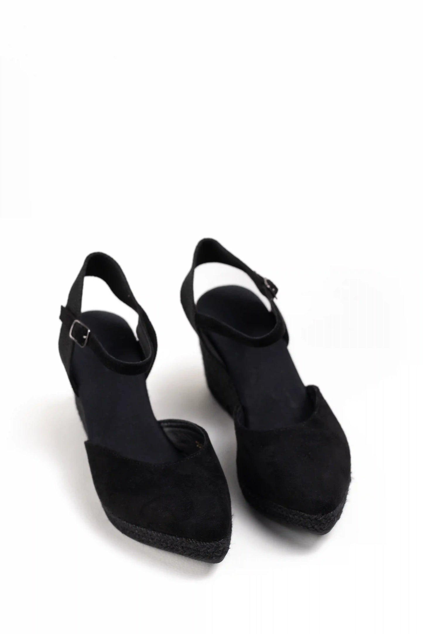 alpargatas de cuna con punta afilada y suela de esparto sandalias elegantes para verano alpargatas color Negras talla 38