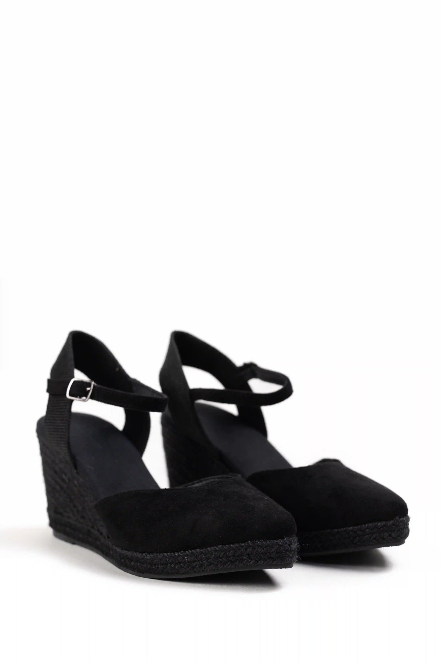 alpargatas de cuna con punta afilada y suela de esparto sandalias elegantes para verano alpargatas color Negras talla 39