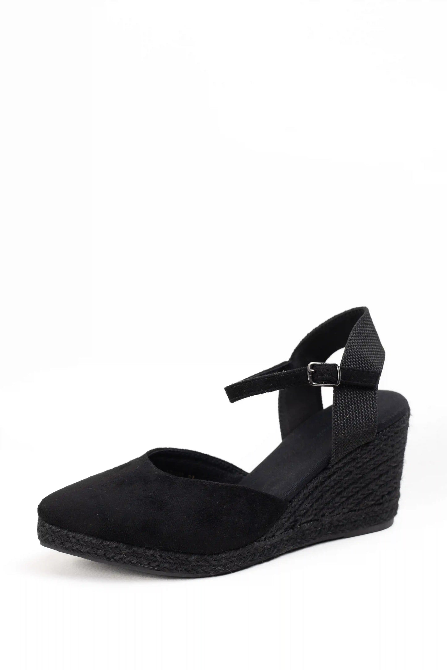 alpargatas de cuna con punta afilada y suela de esparto sandalias elegantes para verano alpargatas color Negras talla 41