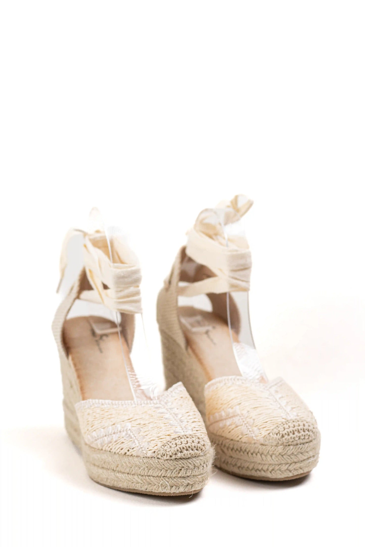 alpargatas de cuna alta de espartos con plataforma en rafia con cintas estilo boho y comodidad para verano alpargatas color Beige talla 37