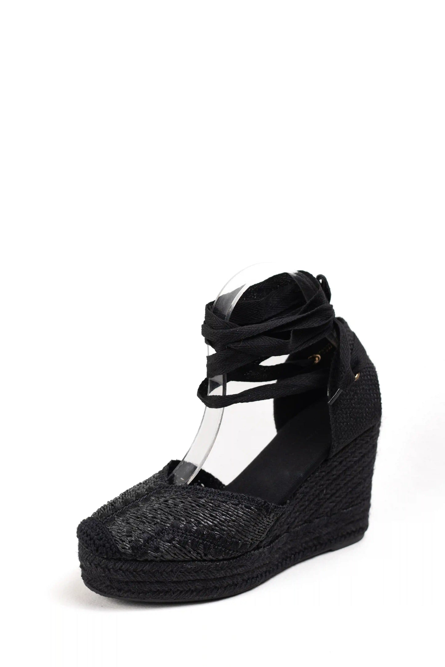 alpargatas de cuna alta de espartos con plataforma en rafia con cintas estilo boho y comodidad para verano alpargatas color Negras talla 39