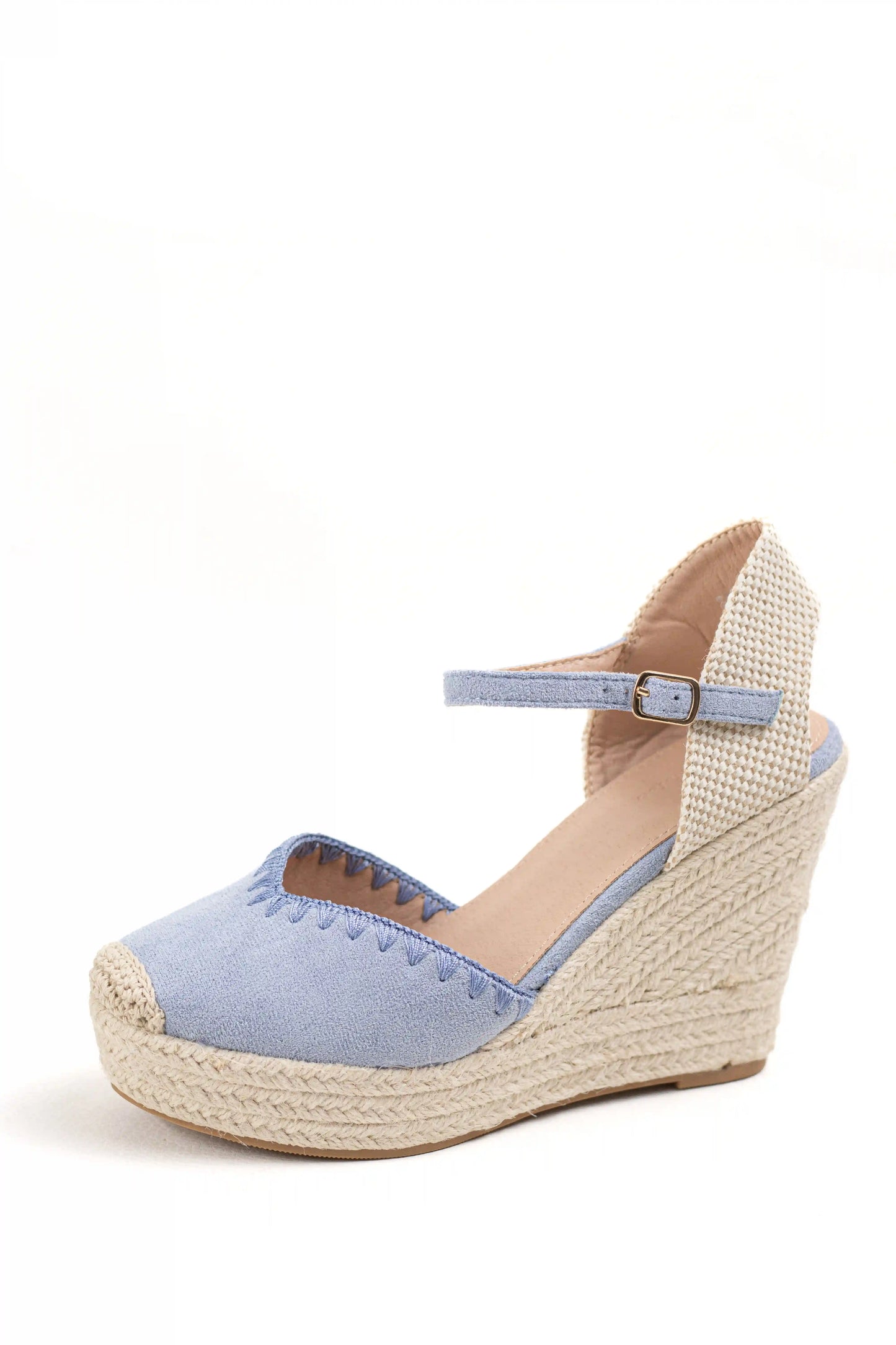 alpargatas cunas espartos altas con plataforma color Azul talla 36