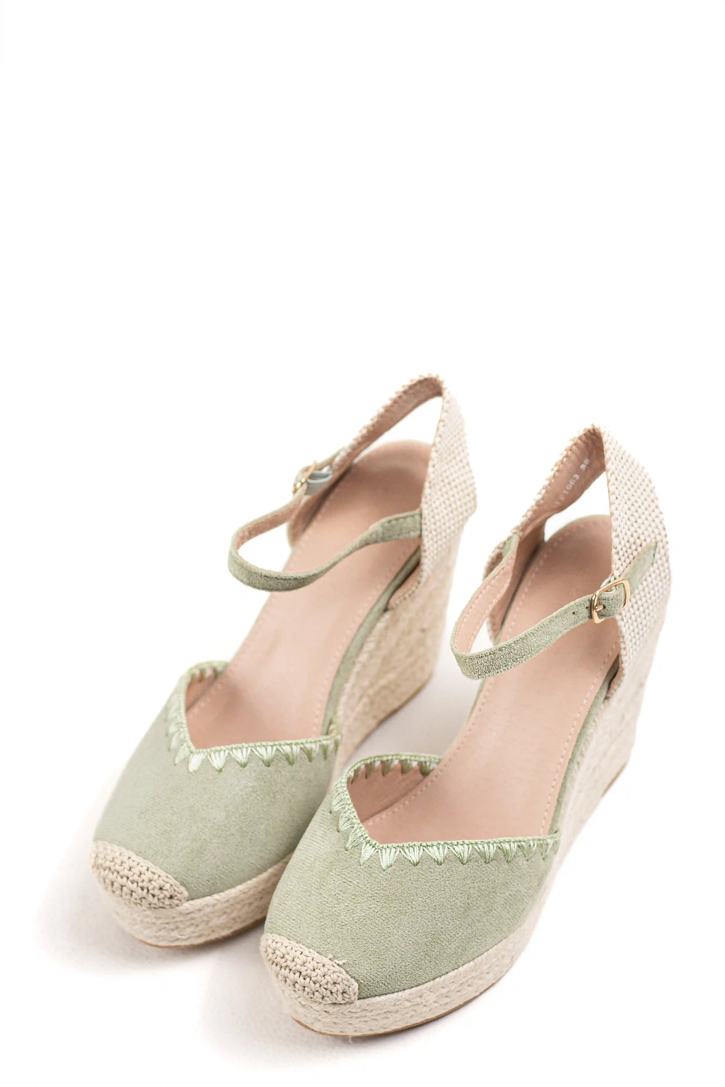 alpargatas cunas espartos altas con plataforma color Verde claro talla 36