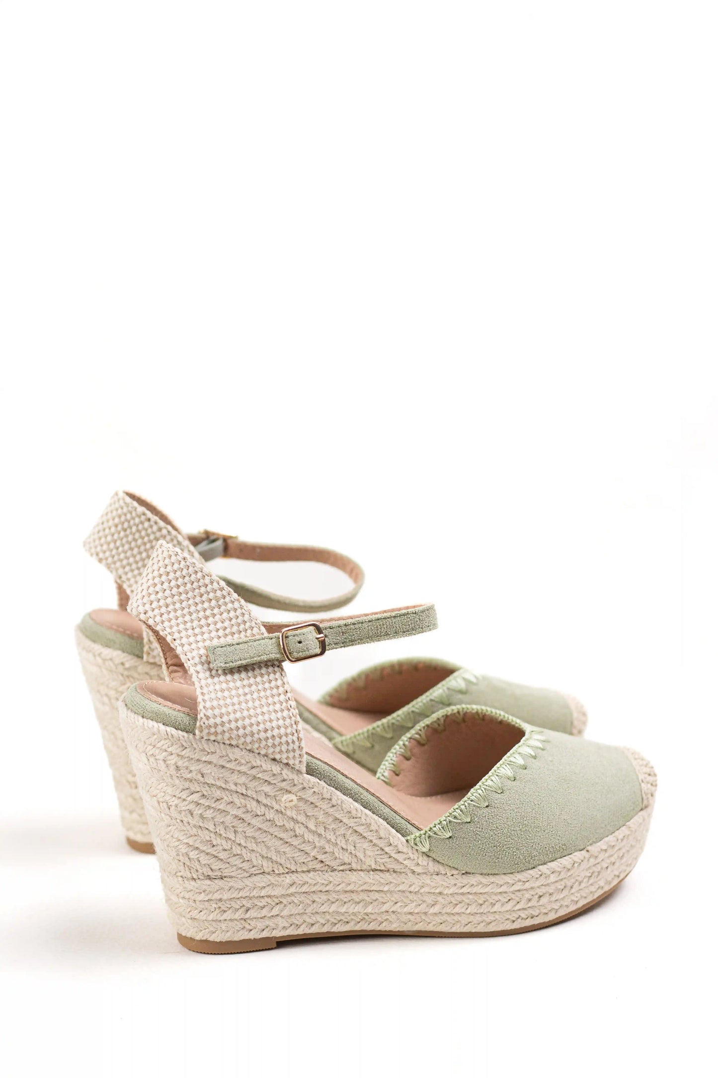 alpargatas cunas espartos altas con plataforma color Verde claro talla 37