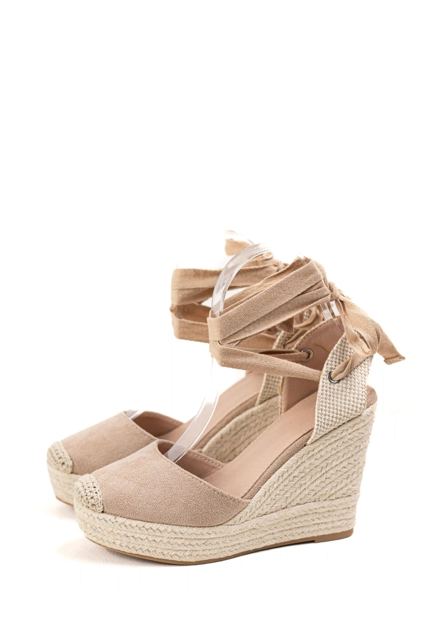 alpargatas de cuna altas de espartos con plataforma cierre con cordones al tobillo elegancia y comodidad en verano alpargatas color Beige talla 40