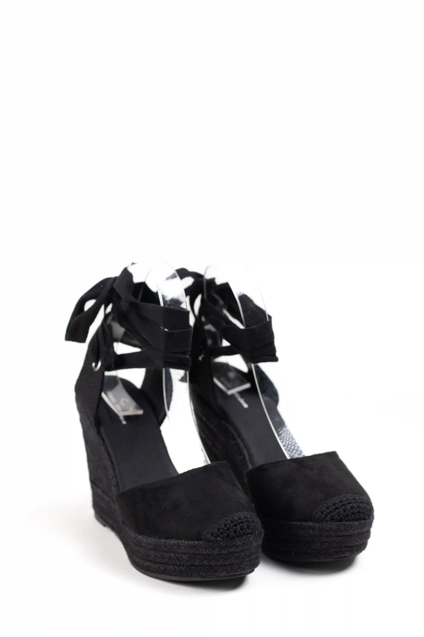 alpargatas de cuna altas de espartos con plataforma cierre con cordones al tobillo elegancia y comodidad en verano alpargatas color Negras enteras talla 36